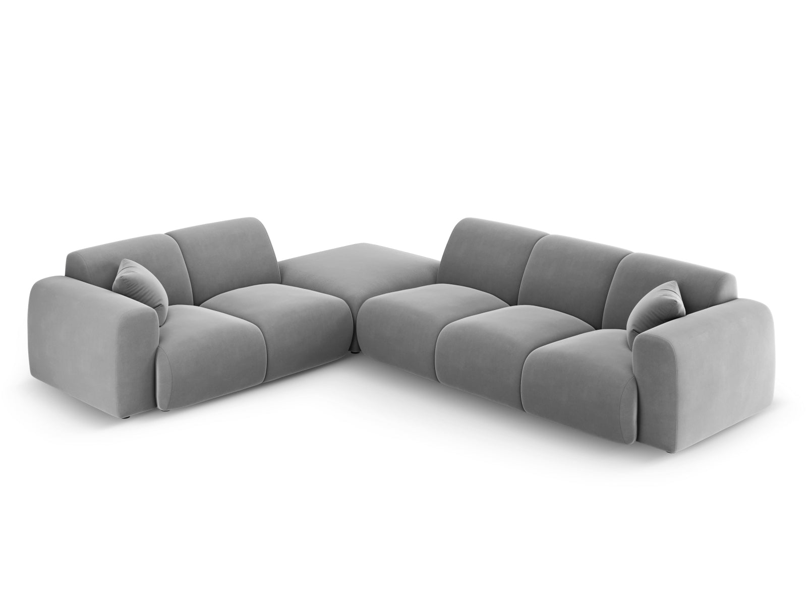 Nolio Velour Ecksofa links 4 Sitzer 250cm in Light Grey präsentiert im Onlineshop von KAQTU Design AG. Ecksofa links ist von Cosmopolitan Design