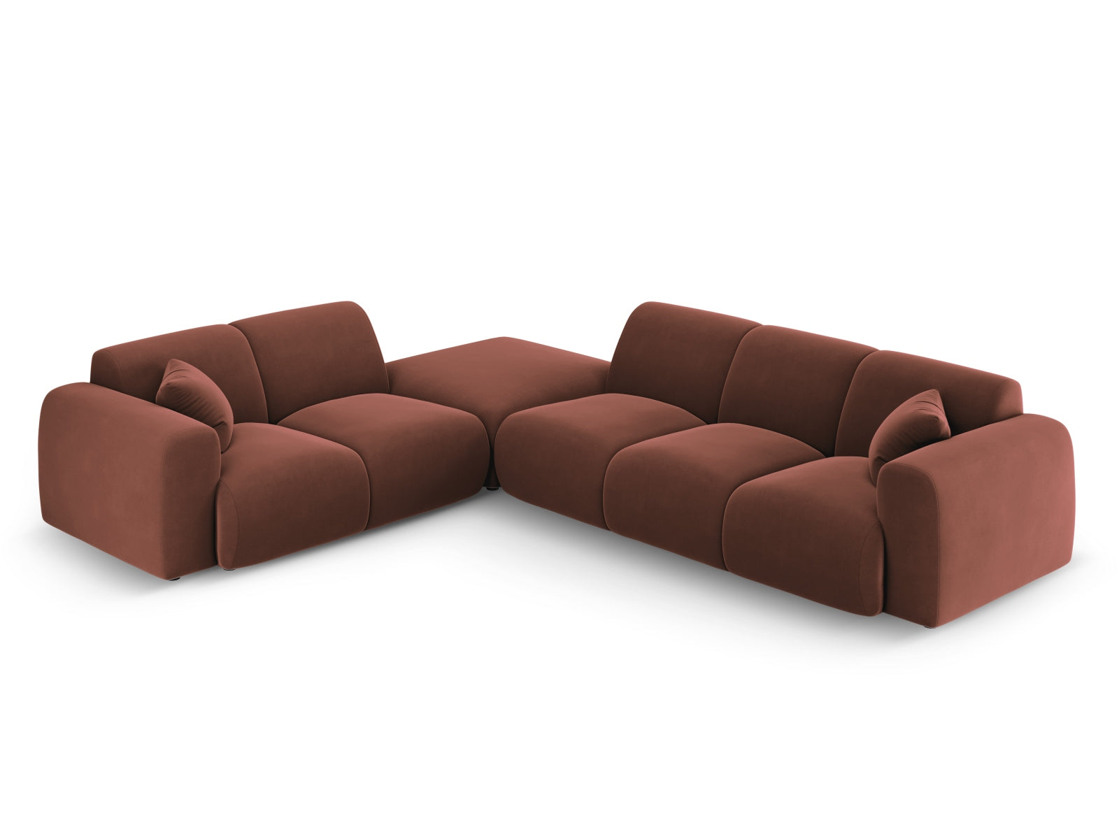 Nolio Velour Ecksofa links 4 Sitzer 250cm in Cuoio präsentiert im Onlineshop von KAQTU Design AG. Ecksofa links ist von Cosmopolitan Design
