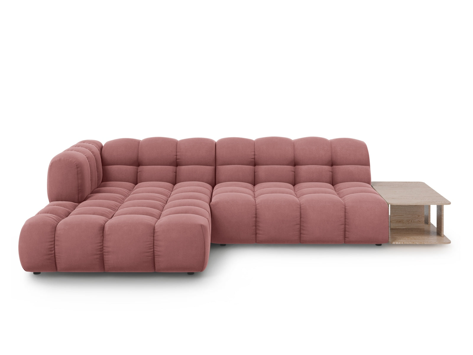 Elegantes modulares Ecksofa in hochwertigem Sky Velour, linksseitig, 4-Sitzer, 162 cm, perfekt für stilvolle Wohnräume und entspannte Abende.