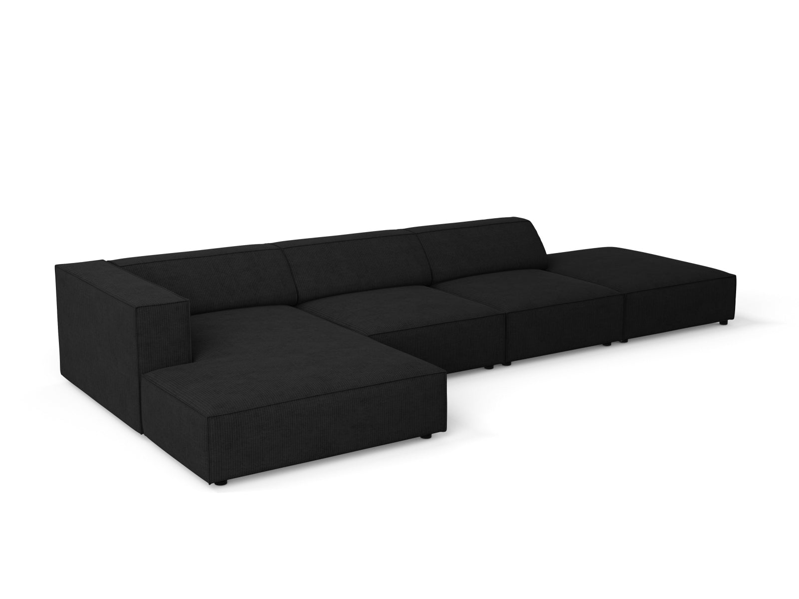 Elegantes Arendal Ecksofa links für 5 Personen in zeitlosem Schwarz, ideal für entspannte Stunden und stilvolle Einrichtung.