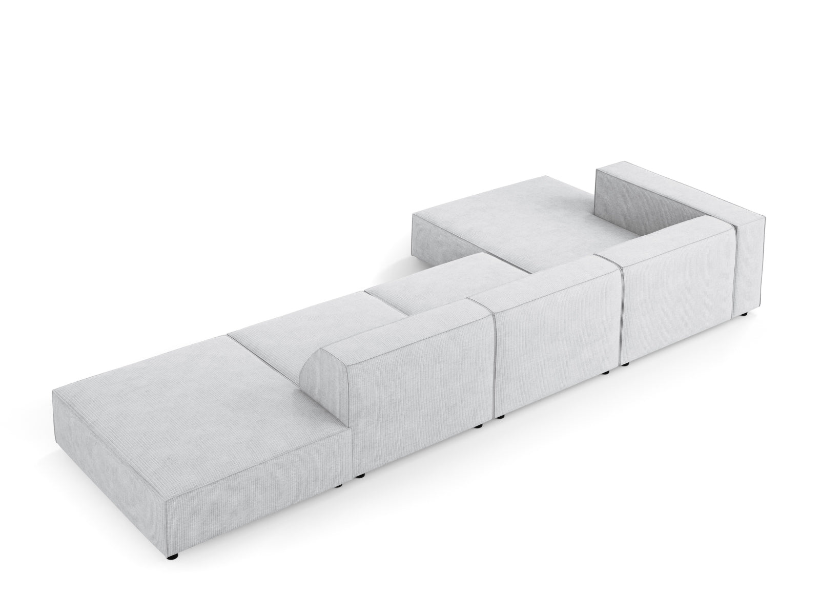 Elegantes 5-Sitzer Ecksofa Arendal links in sanftem Grau, perfekt für zeitgemäße Wohnkonzepte von Cosmopolitan Design.
