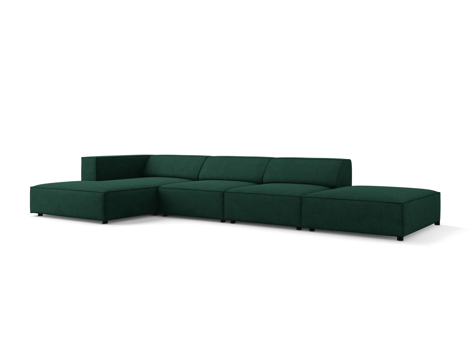 Elegantes Arendal Ecksofa links in Bottle Green, 5-Sitzer von Cosmopolitan Design, ideal für stilvolle Wohnräume.