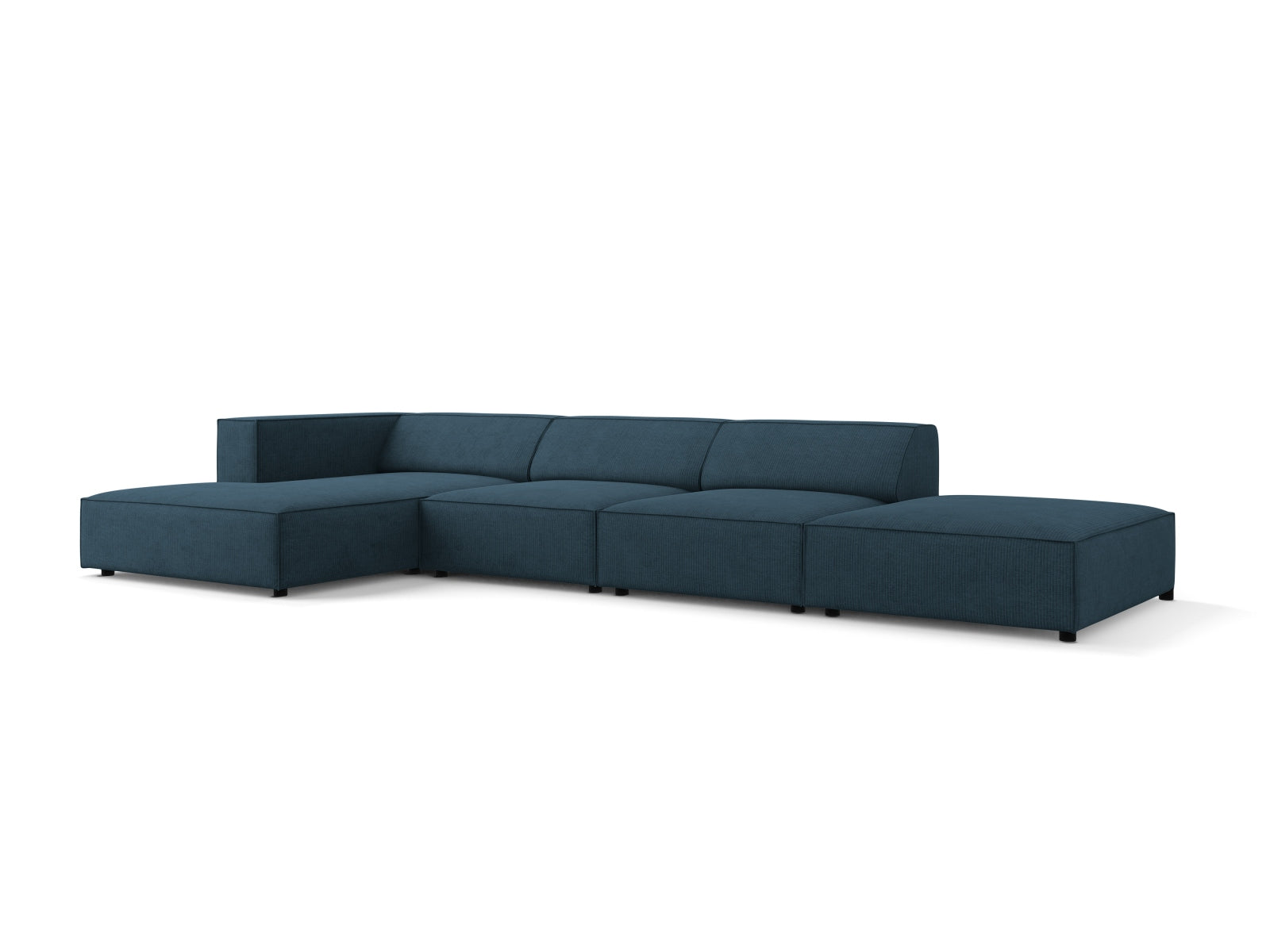 Stylisches Arendal Ecksofa links in Navy Blue, 5-Sitzer von Cosmopolitan Design, ideal für moderne Wohnräume.