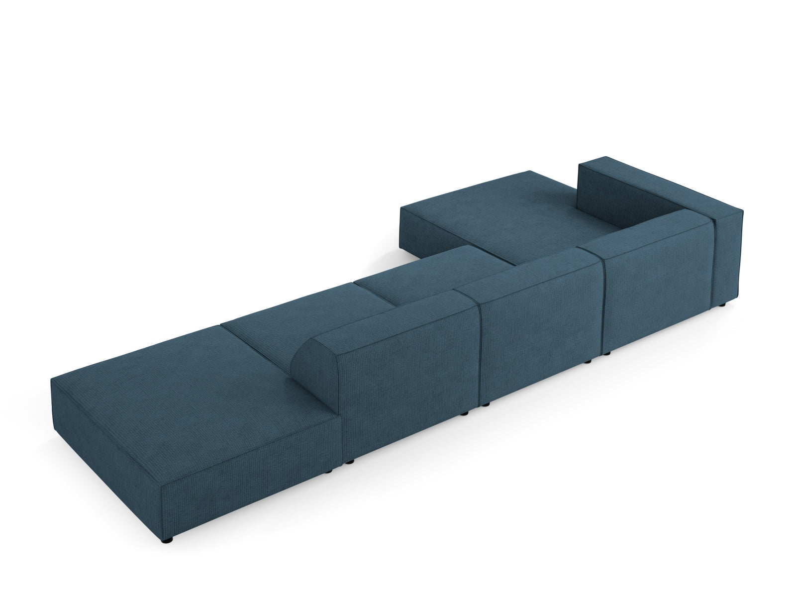 Elegantes 5-Sitzer Ecksofa links in tiefem Navy Blau von Cosmopolitan Design, perfekt für stilvolle und zeitgemäße Wohnumgebungen.
