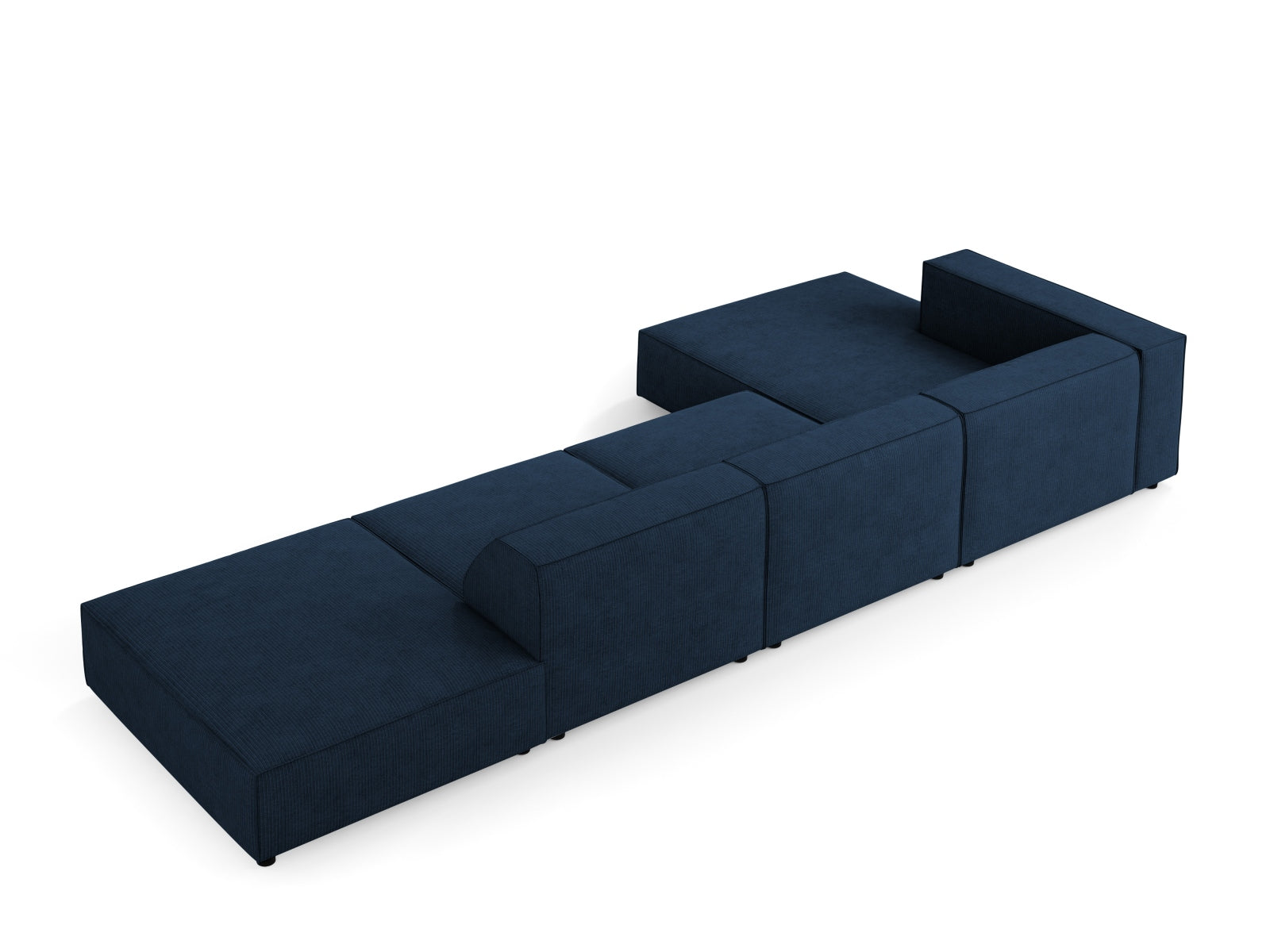 Modernes 5-Sitzer Ecksofa links in Royal Blue von Cosmopolitan Design, perfekt für ein stilvolles und komfortables Wohnambiente.