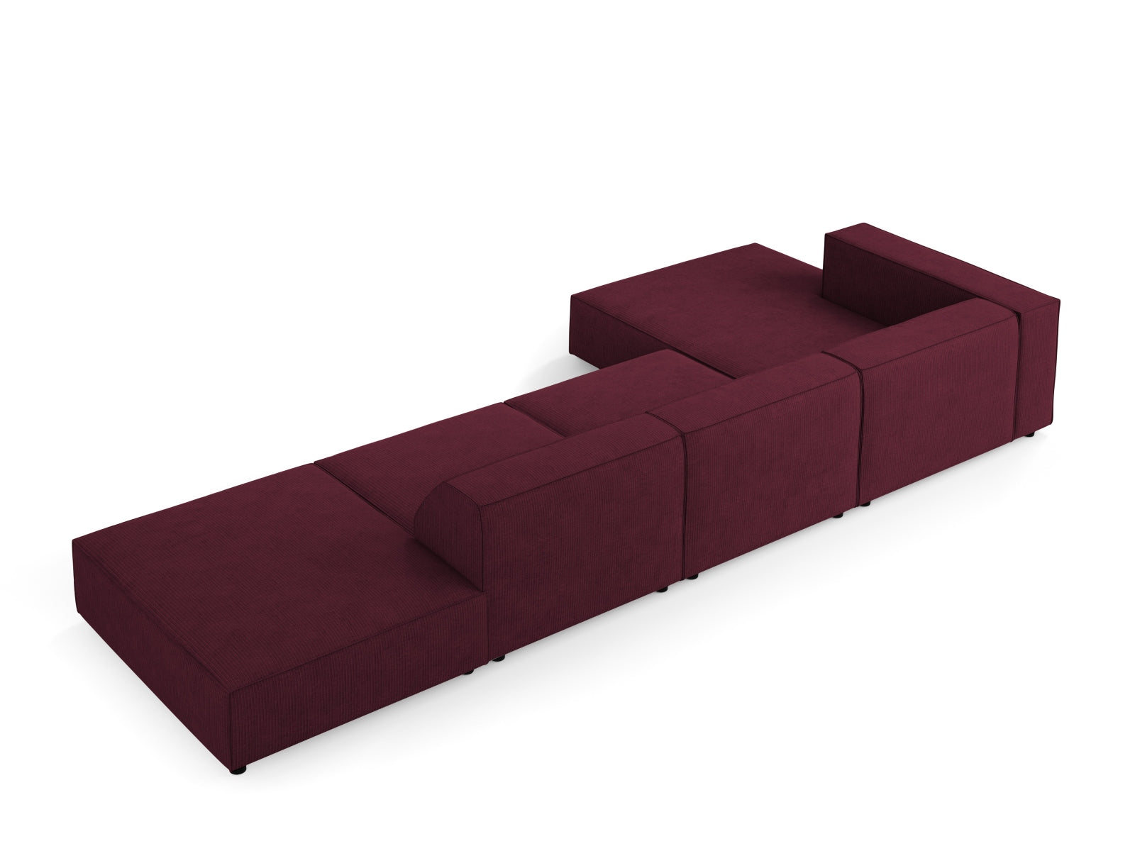 Modernes Arendal Ecksofa links für 5 Personen in edlem Ruby-Brave Me, perfekt für stilvolle Wohnzimmergestaltung.