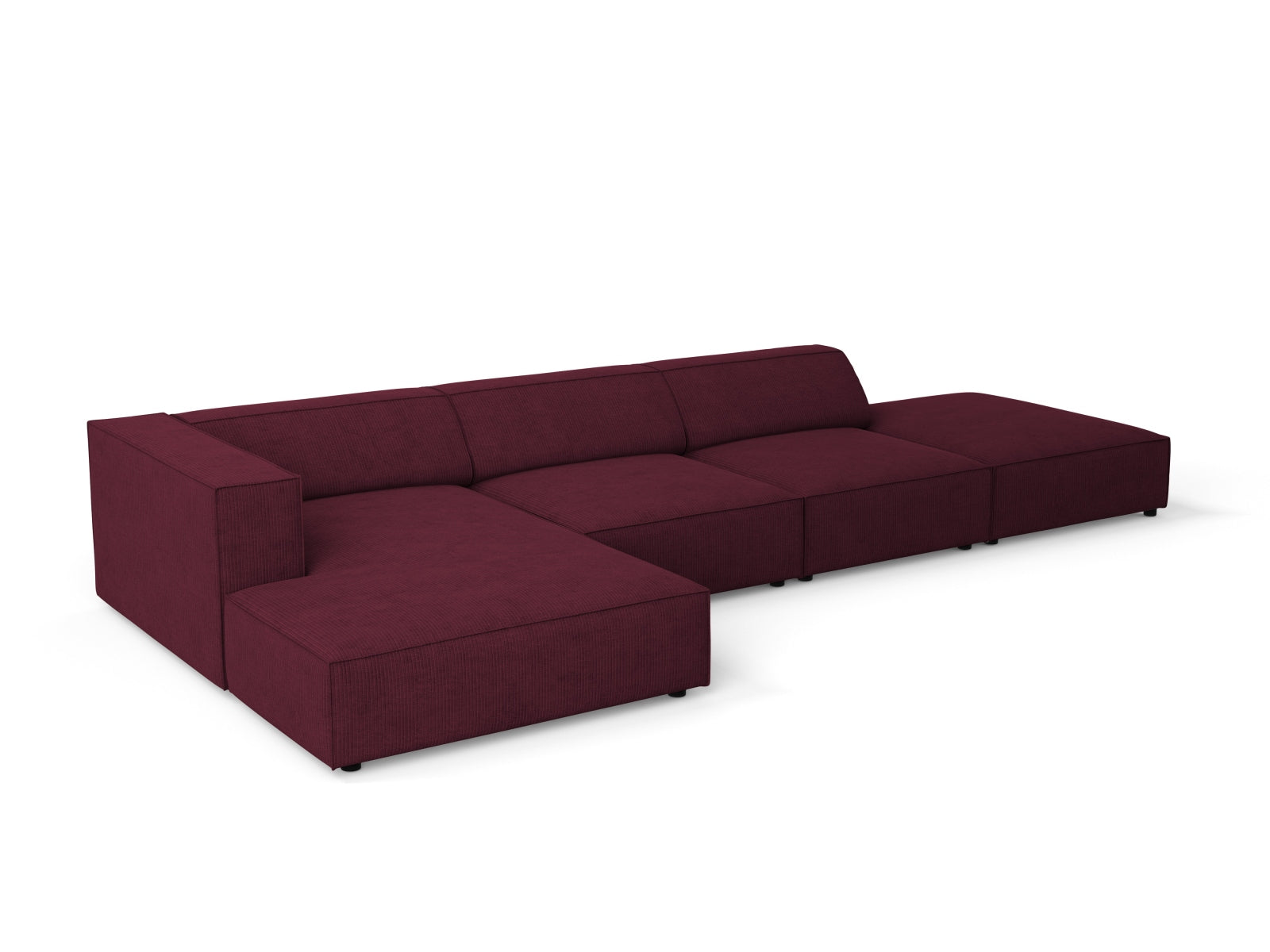 Elegantes Arendal Ecksofa links für 5 Personen in Ruby-Brave Me, ideal für ein modernes und gemütliches Wohnambiente.