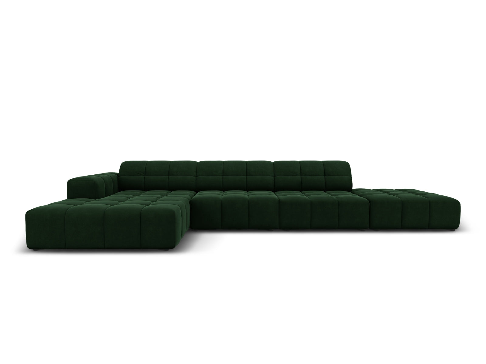 Chicago Velour Ecksofa links 5 Sitzer 166cm in Bottle Green präsentiert im Onlineshop von KAQTU Design AG. Ecksofa links ist von Cosmopolitan Design