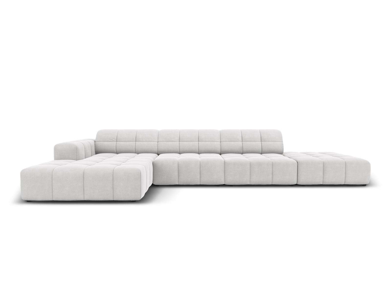 Chicago Velour Ecksofa links 5 Sitzer 166cm in Silver präsentiert im Onlineshop von KAQTU Design AG. Ecksofa links ist von Cosmopolitan Design