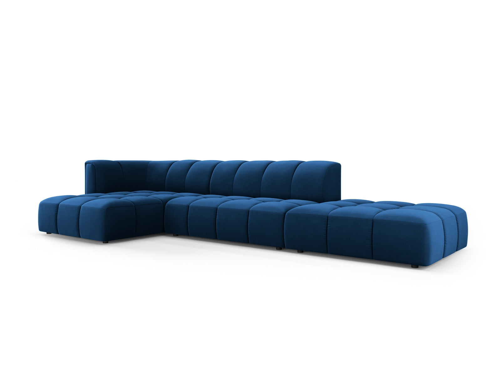 5-Sitzer Modular Ecksofa links Moritz in Royal Blue-Bluvel präsentiert im Onlineshop von KAQTU Design AG. Ecksofa links ist von Cosmopolitan Design