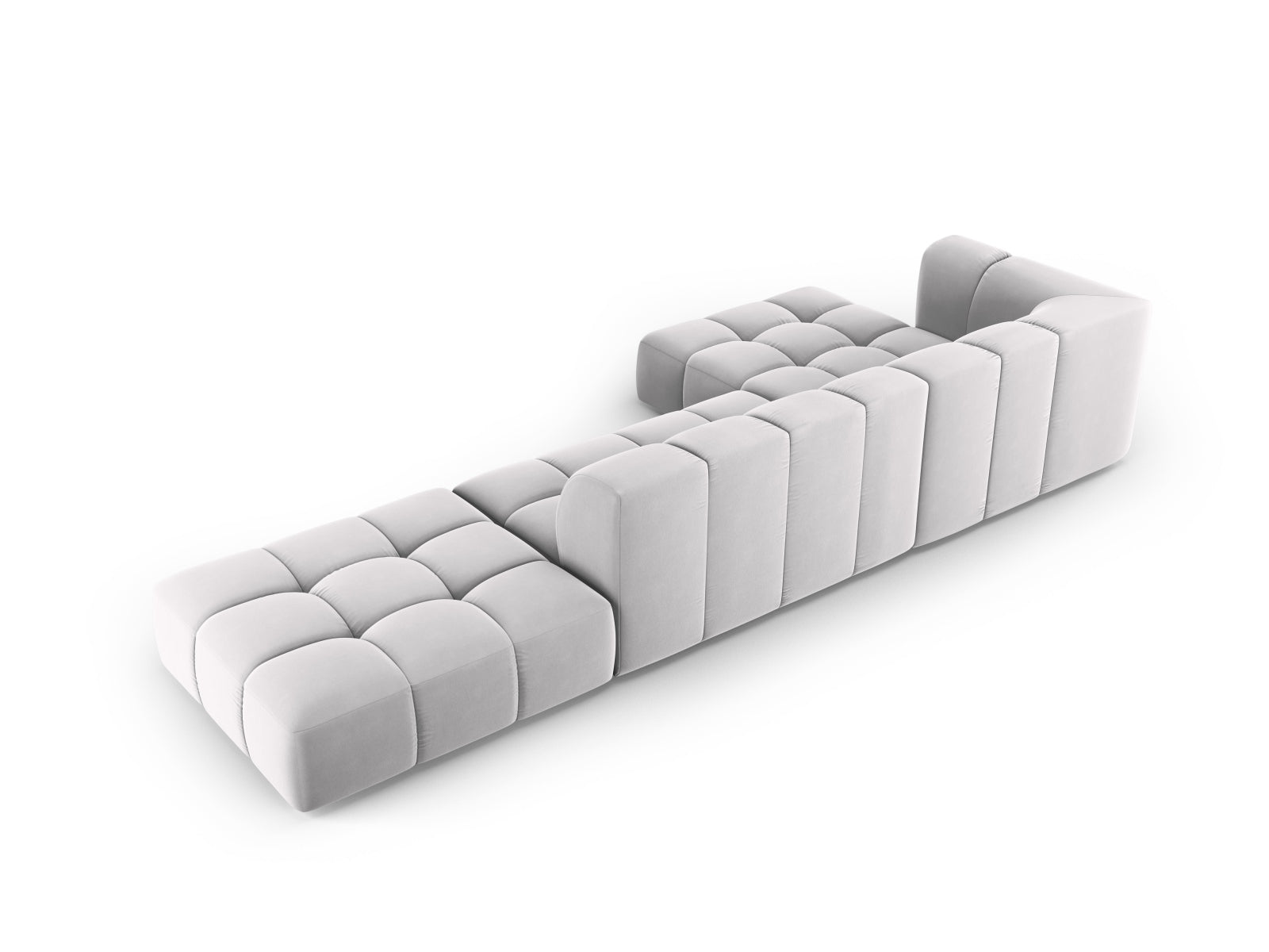5-Sitzer Modular Ecksofa links Moritz in Silver-Bluvel präsentiert im Onlineshop von KAQTU Design AG. Ecksofa links ist von Cosmopolitan Design