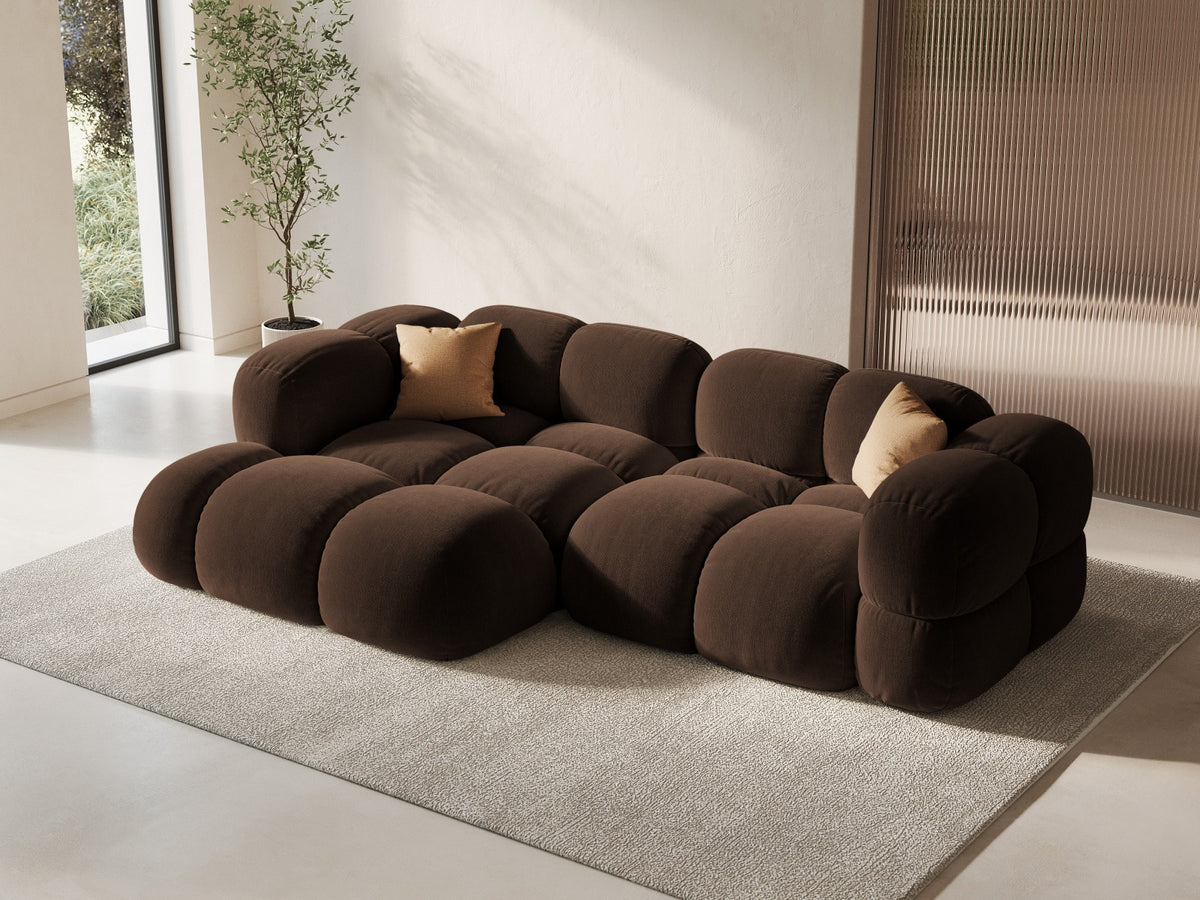 Loretto Velour Ecksofa links 3 Sitzer 147cm in Chocolate-Vogue präsentiert im Onlineshop von KAQTU Design AG. L-Sofa links ist von Cosmopolitan Design