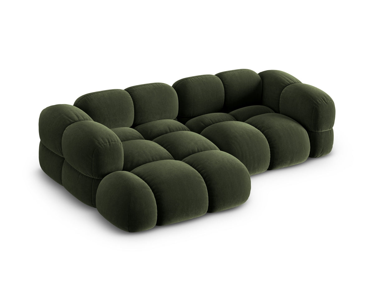 Loretto Velour Ecksofa links 3 Sitzer 147cm in Green-Vogue präsentiert im Onlineshop von KAQTU Design AG. L-Sofa links ist von Cosmopolitan Design