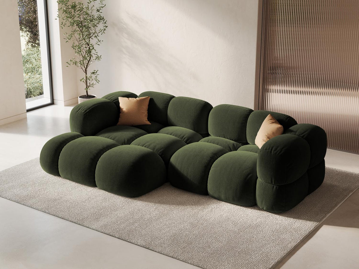 Loretto Velour Ecksofa links 3 Sitzer 147cm in Green-Vogue präsentiert im Onlineshop von KAQTU Design AG. L-Sofa links ist von Cosmopolitan Design