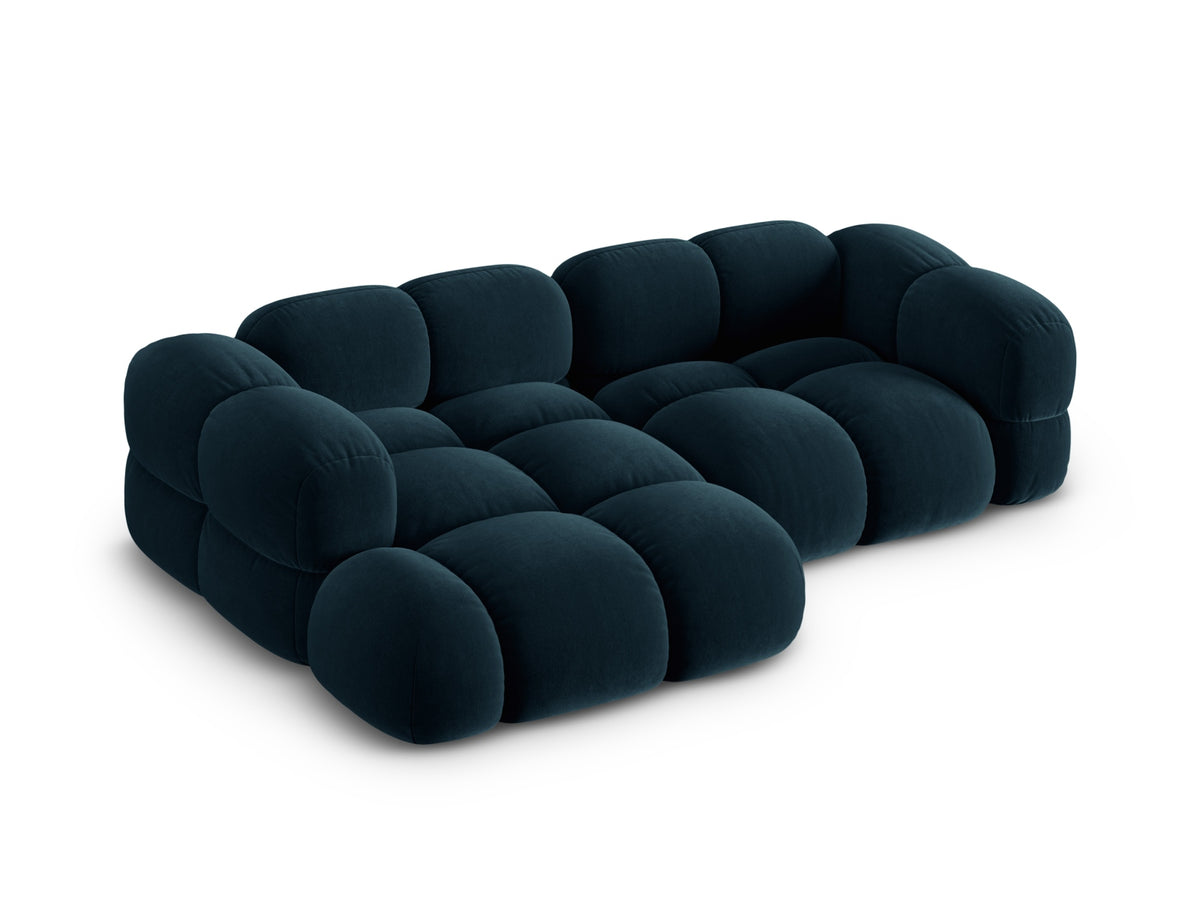 Loretto Velour Ecksofa links 3 Sitzer 147cm in Deep Petrol-Vogue präsentiert im Onlineshop von KAQTU Design AG. L-Sofa links ist von Cosmopolitan Design