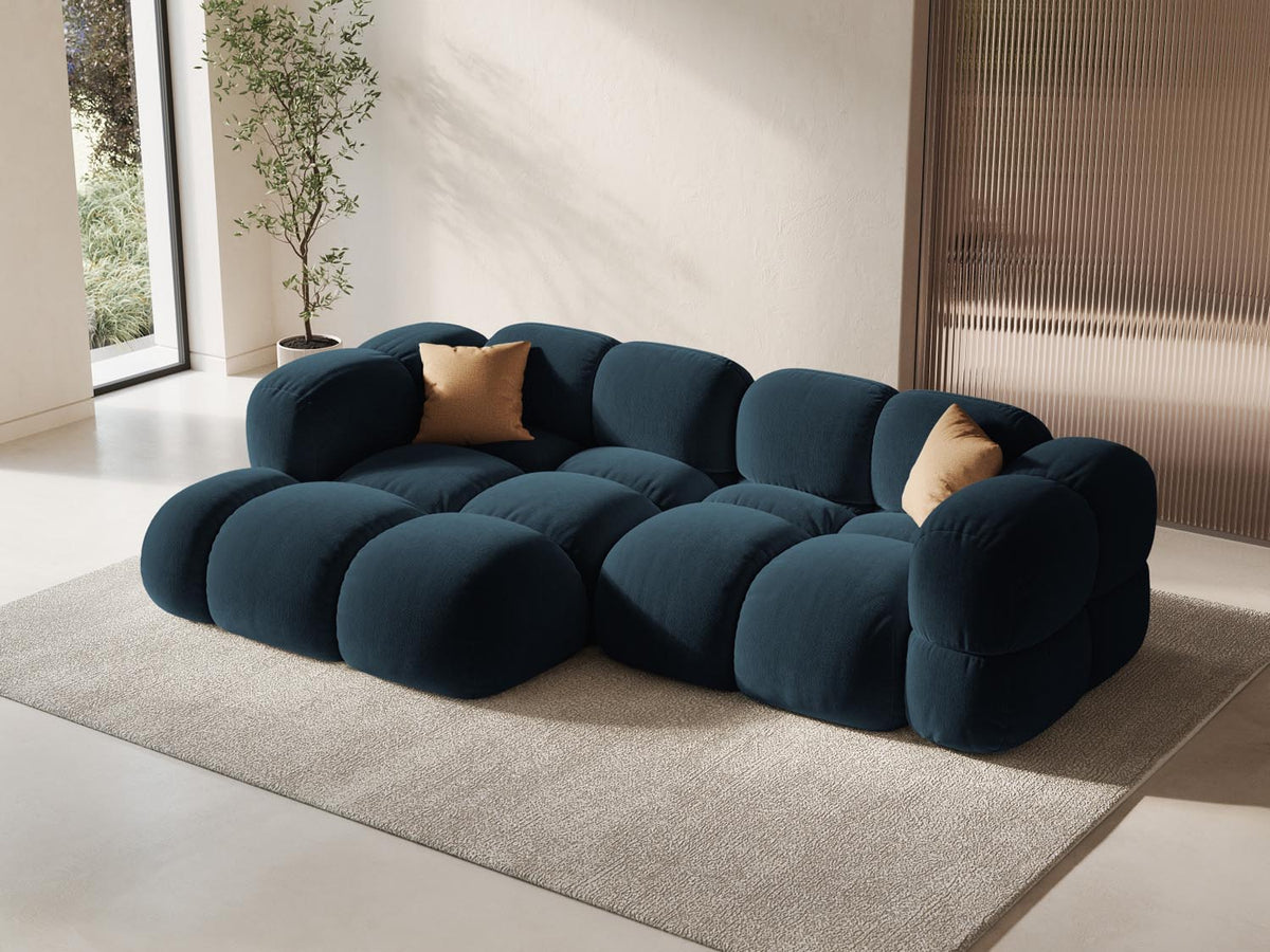 Loretto Velour Ecksofa links 3 Sitzer 147cm in Deep Petrol-Vogue präsentiert im Onlineshop von KAQTU Design AG. L-Sofa links ist von Cosmopolitan Design
