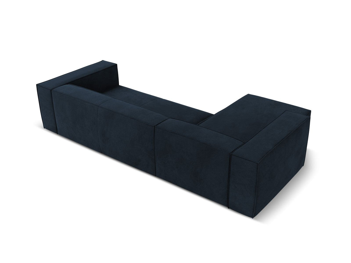 Ecksofa links Turin von Cosmopolitan Design in Light Beige-Rosario, Chenille-Bezug, Buchenholzbeine, 5 Sitzplätze, Récamiere-Form.