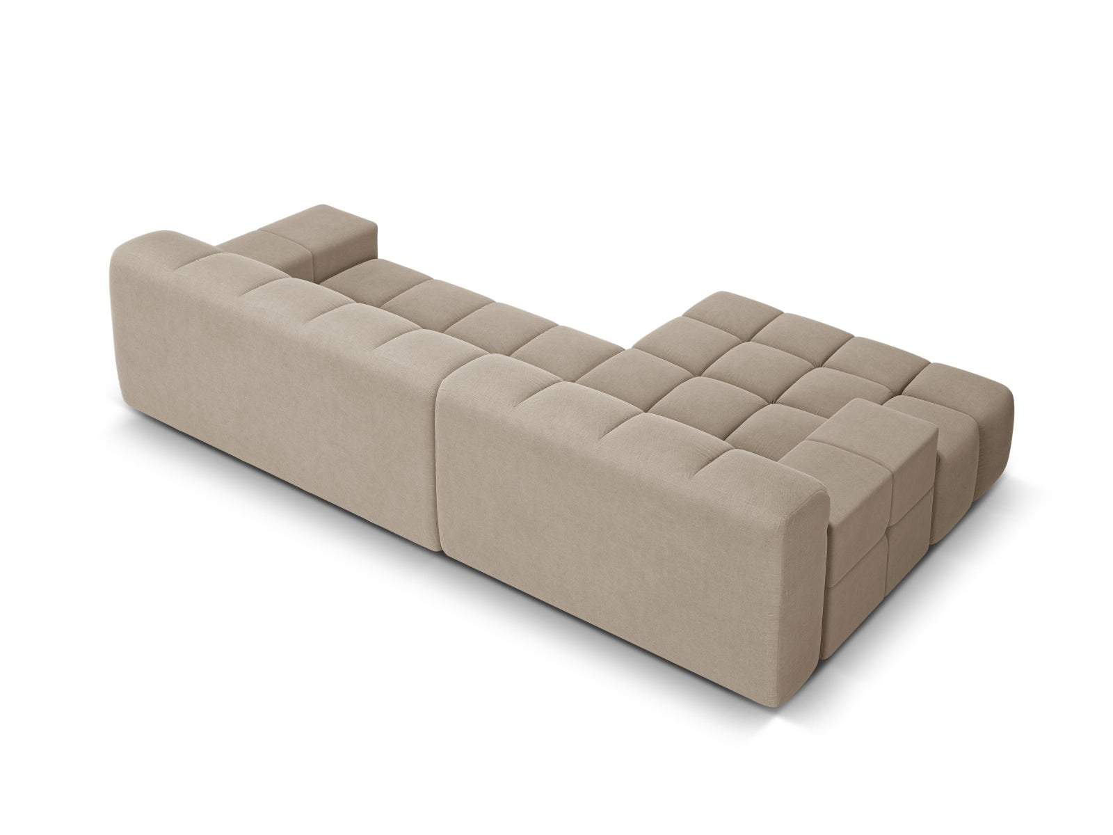 Elegantes 3-Sitzer Ecksofa links Hawaii in warmem Cappuccino-Moly, ideal für gemütliche und moderne Wohnräume von Cosmopolitan Design.