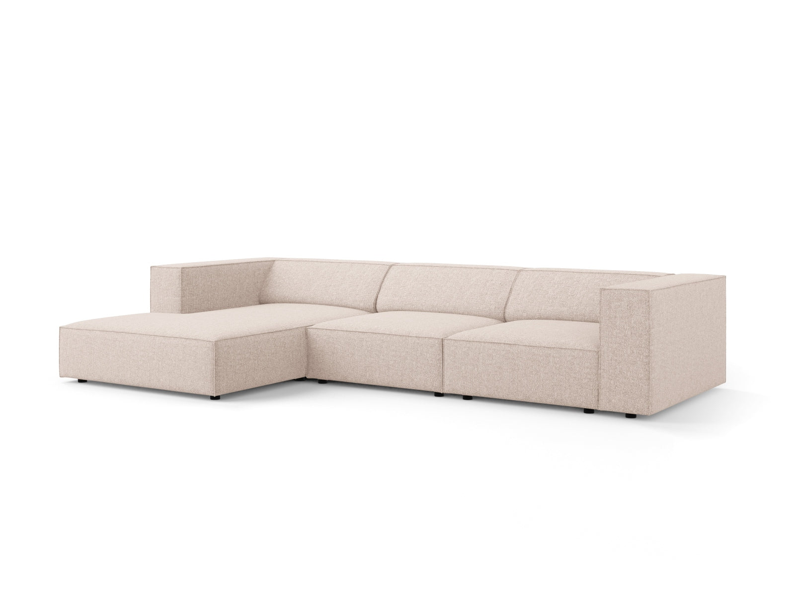 Beige Arendal Ecksofa links 4 Sitzer von Cosmopolitan Design, stilvolles L-Sofa für modernen Wohnkomfort, ideal für Ihr Zuhause.