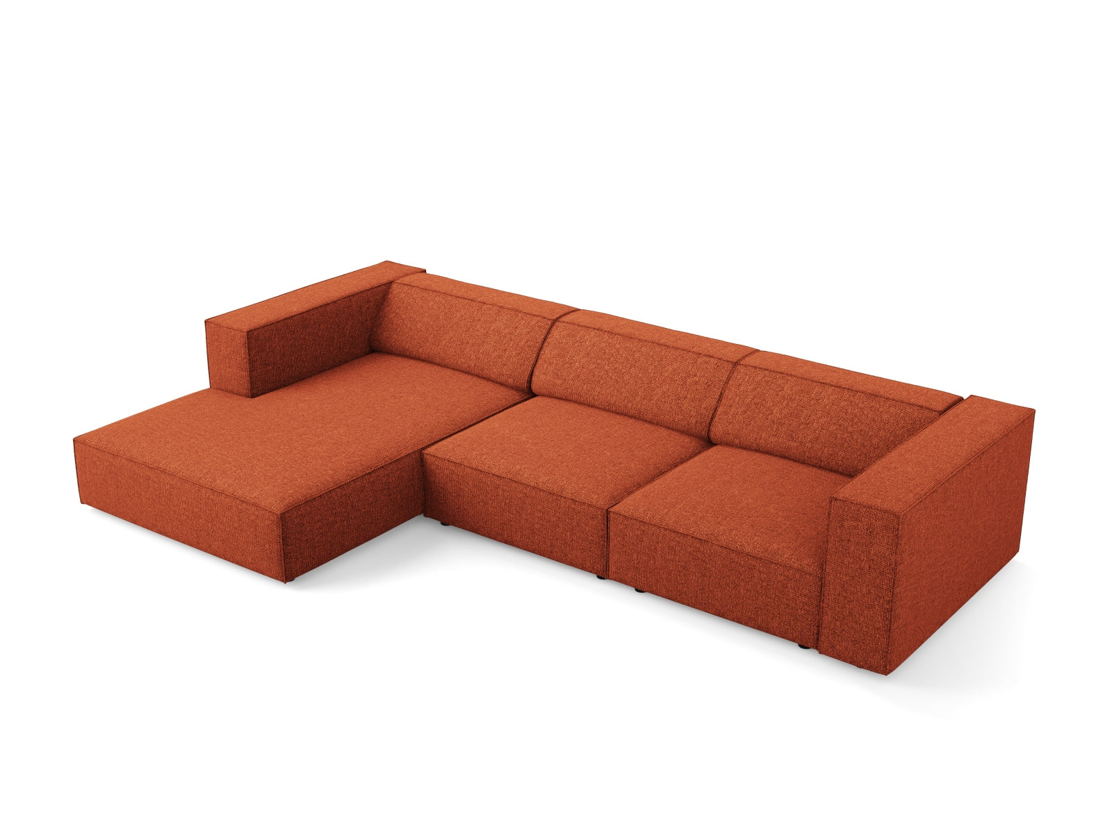 Elegantes Arendal Ecksofa links in warmem Terracotta, ideal für stilvolle Wohnräume. 4-Sitzer von Cosmopolitan Design für höchsten Komfort.