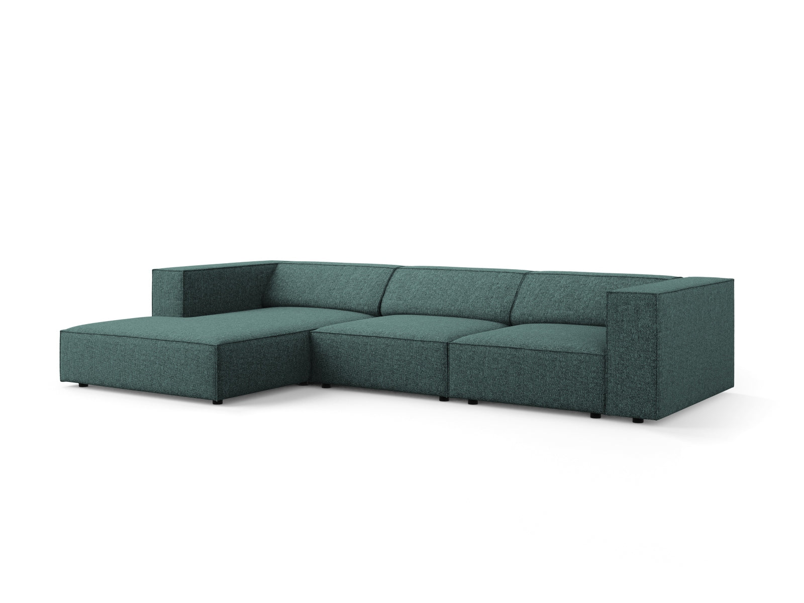 Elegantes Arendal Ecksofa links in Petrol-Haga, ideal für stilvolle Wohnräume. Komfortables 4-Sitzer Design von Cosmopolitan Design.
