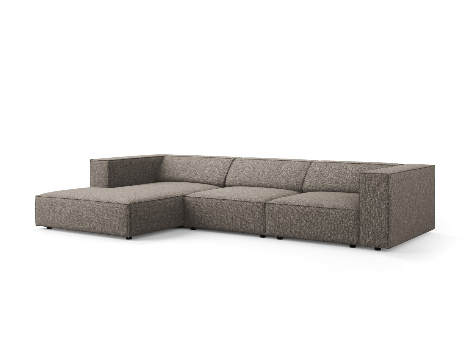 Modernes Arendal Ecksofa links in stilvollem Grau, ideal für gemütliche Wohnräume. Perfekte Kombination aus Komfort und Design.