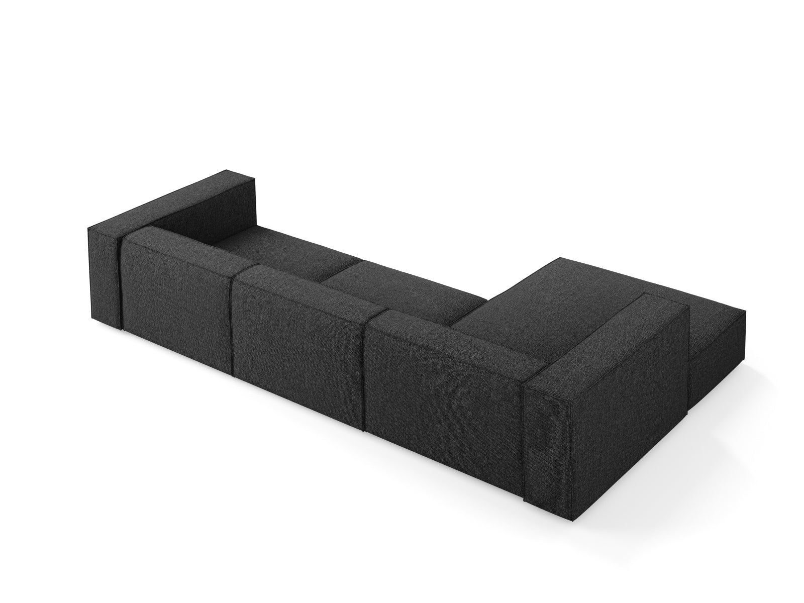 Modernes Arendal Ecksofa links für 4 Personen in zeitlosem Schwarz, perfekt für stilvolle Wohnzimmer und gemütliche Abende.