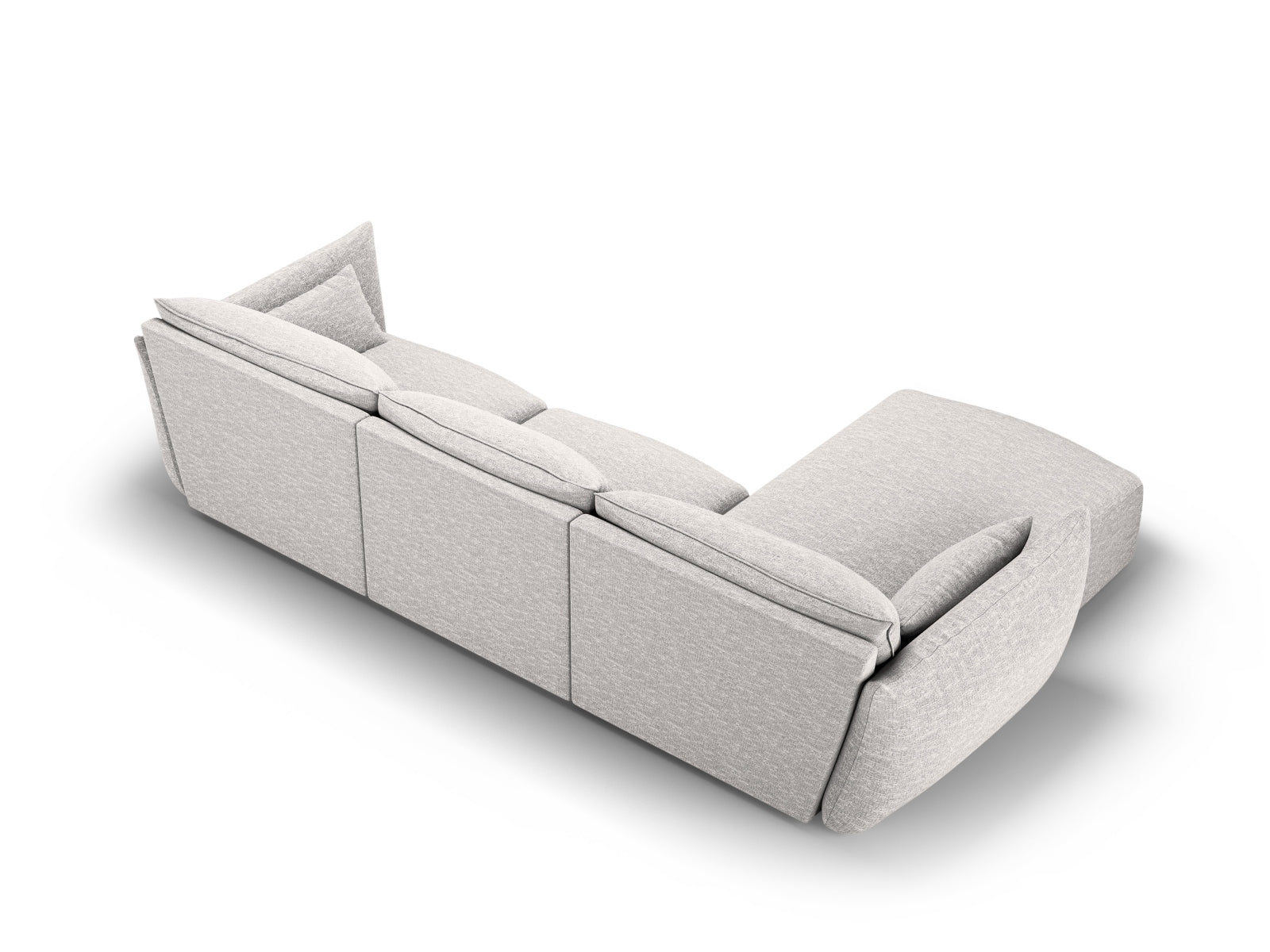 Modernes 4-Sitzer Ecksofa links Matera in dezentem Grau, ideal für gemütliche und stilvolle Wohnräume von Cosmopolitan Design.