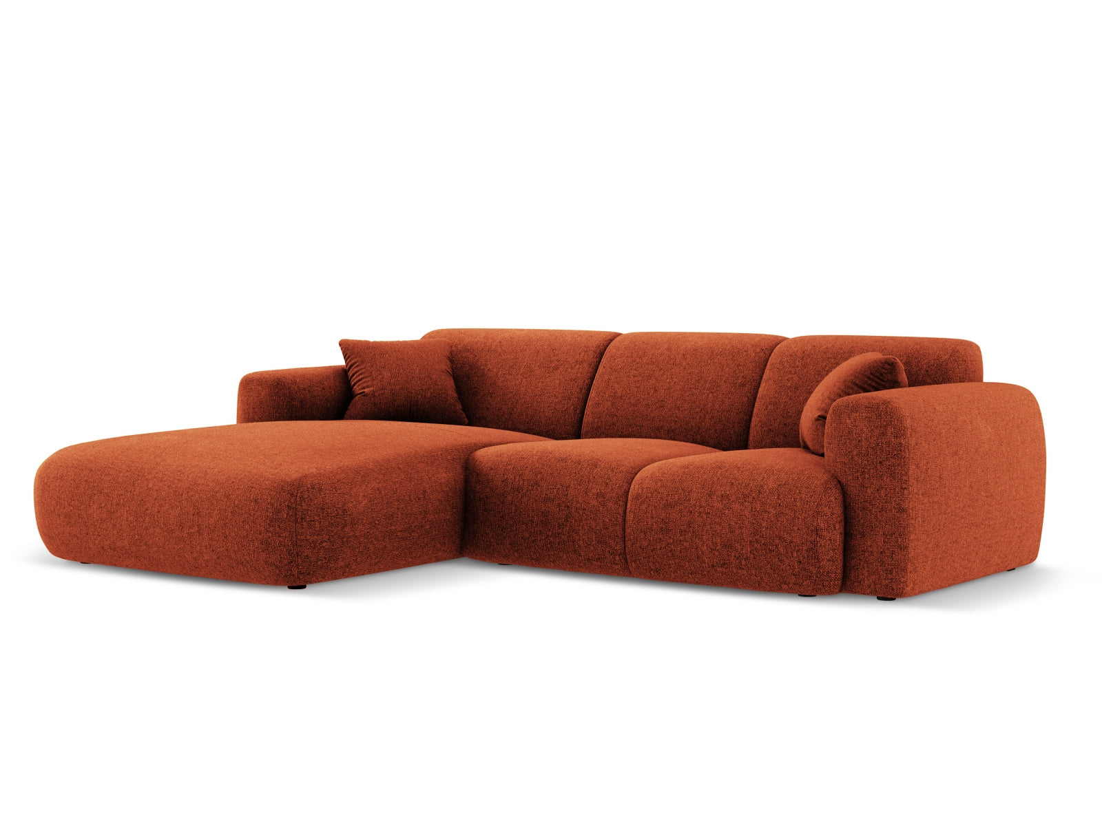 Elegantes Nolio Ecksofa links in warmem Terracotta, 4-Sitzer mit 170cm, perfekt für stilvolle Wohnzimmer, von Cosmopolitan Design.
