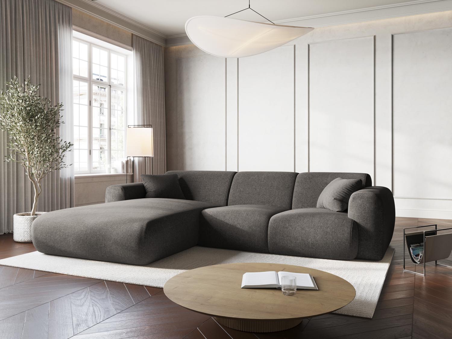 Stylisches Nolio Ecksofa links, 4-Sitzer, 170 cm in elegantem Grau, ideal für moderne Wohnräume, präsentiert von Cosmopolitan Design.