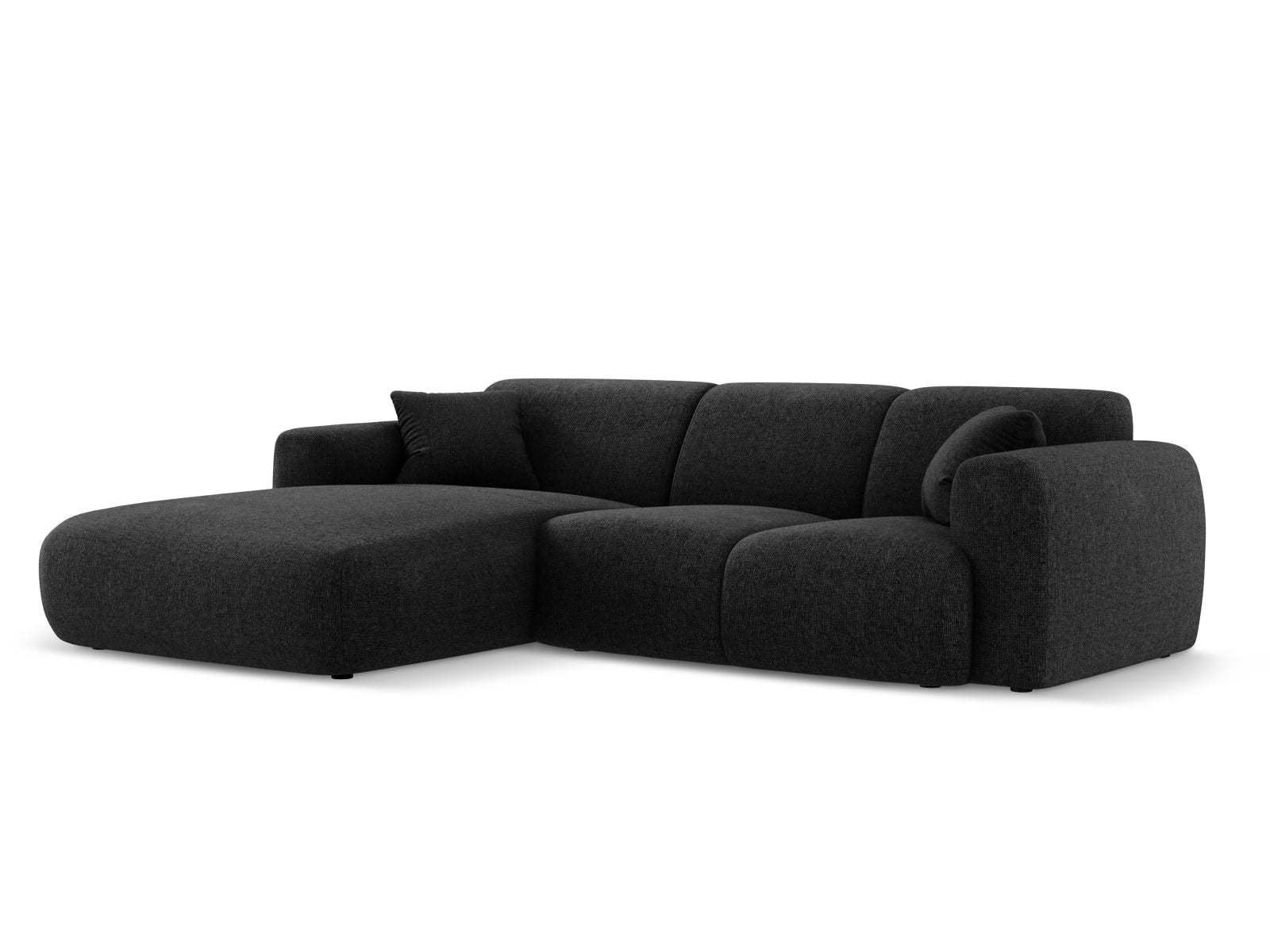 Modernes Nolio Ecksofa links, 4-Sitzer, 170 cm, in zeitlosem Schwarz, ideal für stilvolle Wohnräume und gemütliche Abende.