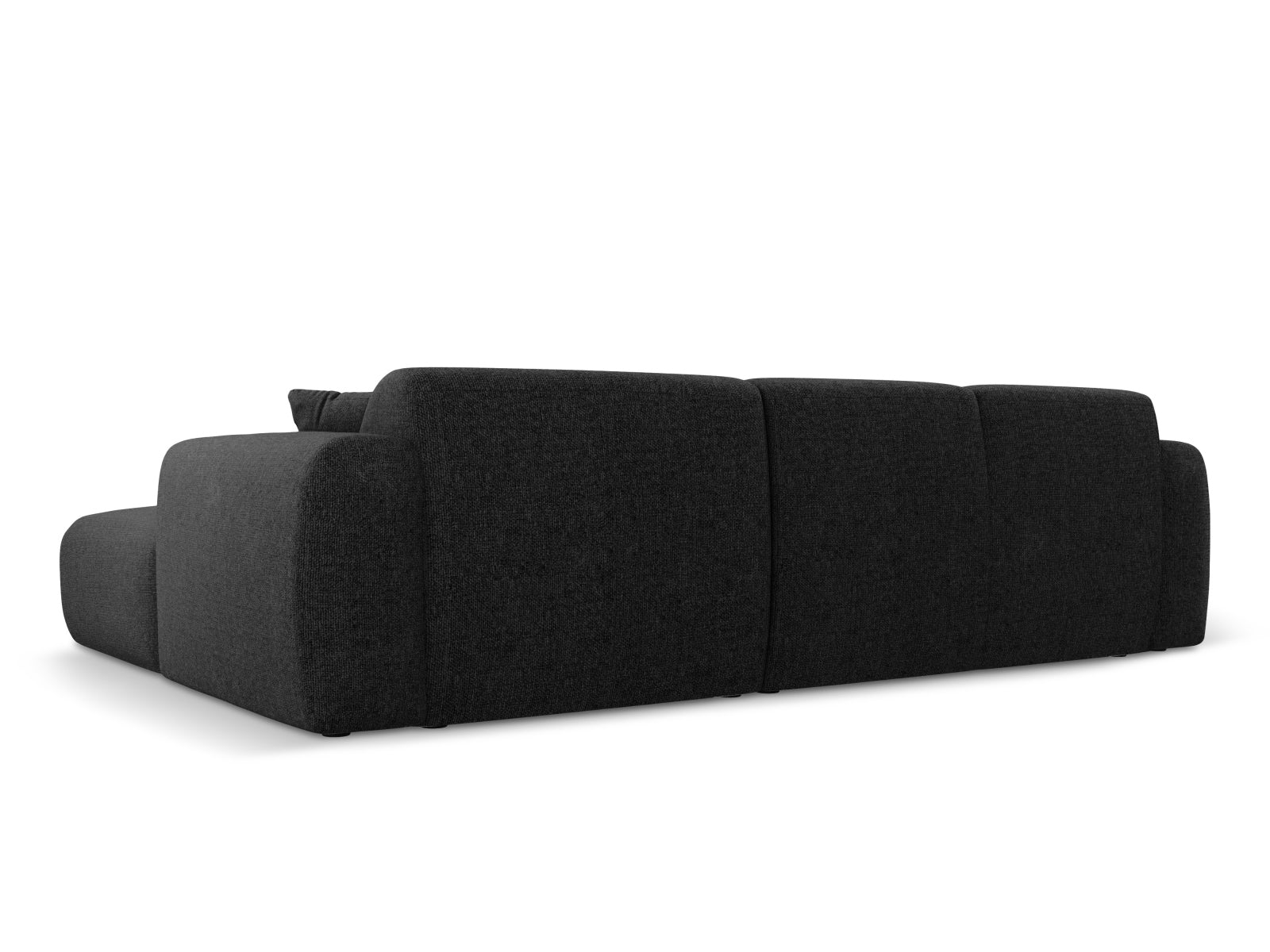 Elegantes Nolio L-Sofa links, 4-Sitzer, 170 cm, in klassischem Schwarz, perfekt für entspannte Stunden und modernes Wohndesign.