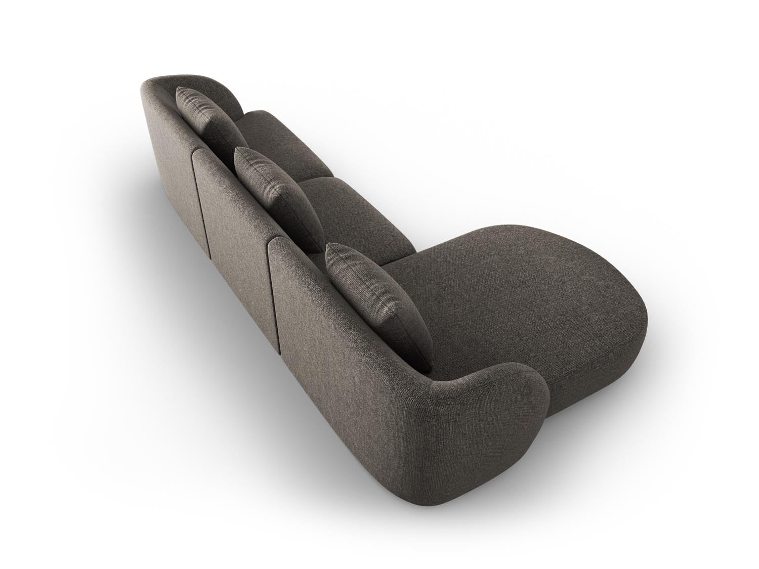 Elegantes Tulum Ecksofa links, 4-Sitzer in zeitlosem Grau, perfekt für stilvolle Wohnzimmer, entworfen von Cosmopolitan Design.