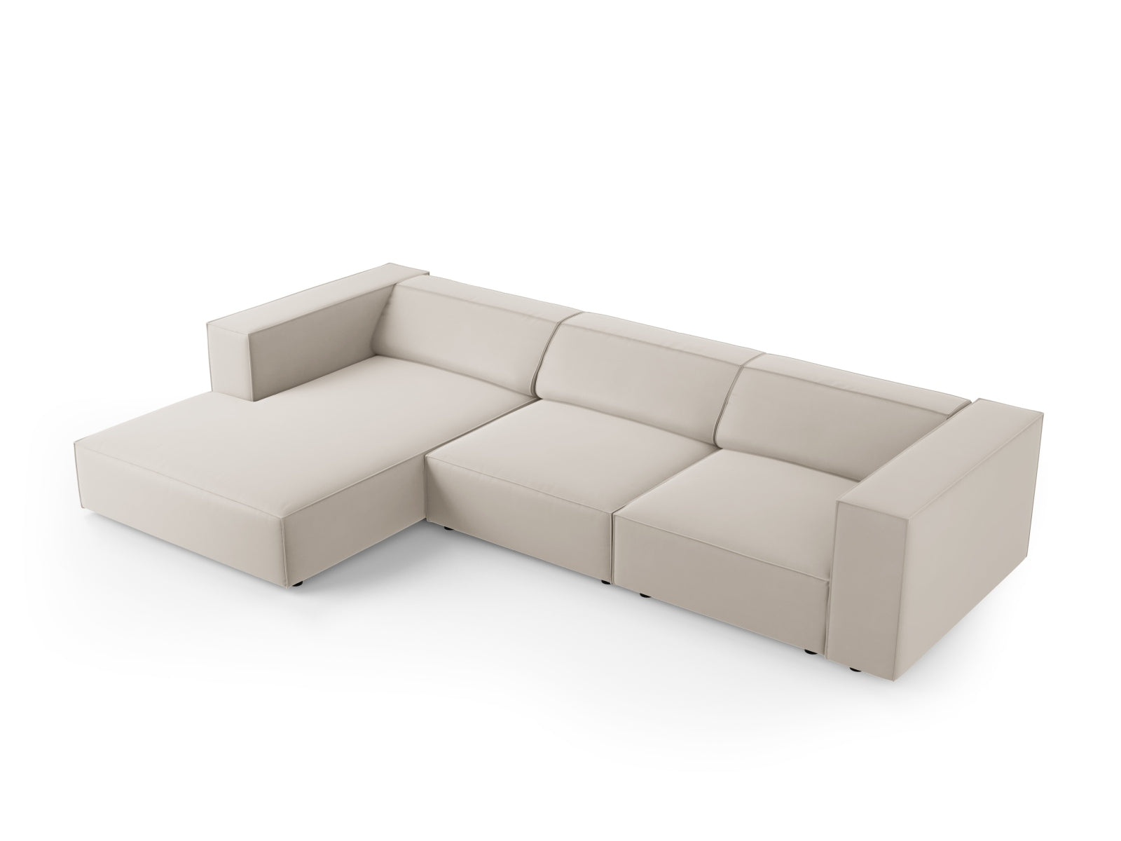 Erleben Sie das elegante Arendal Velour Ecksofa links von Cosmopolitan Design. Komfortabel, modern und perfekt für Ihr Wohnzimmer – ein Must-Have für jeden Wohnstil!