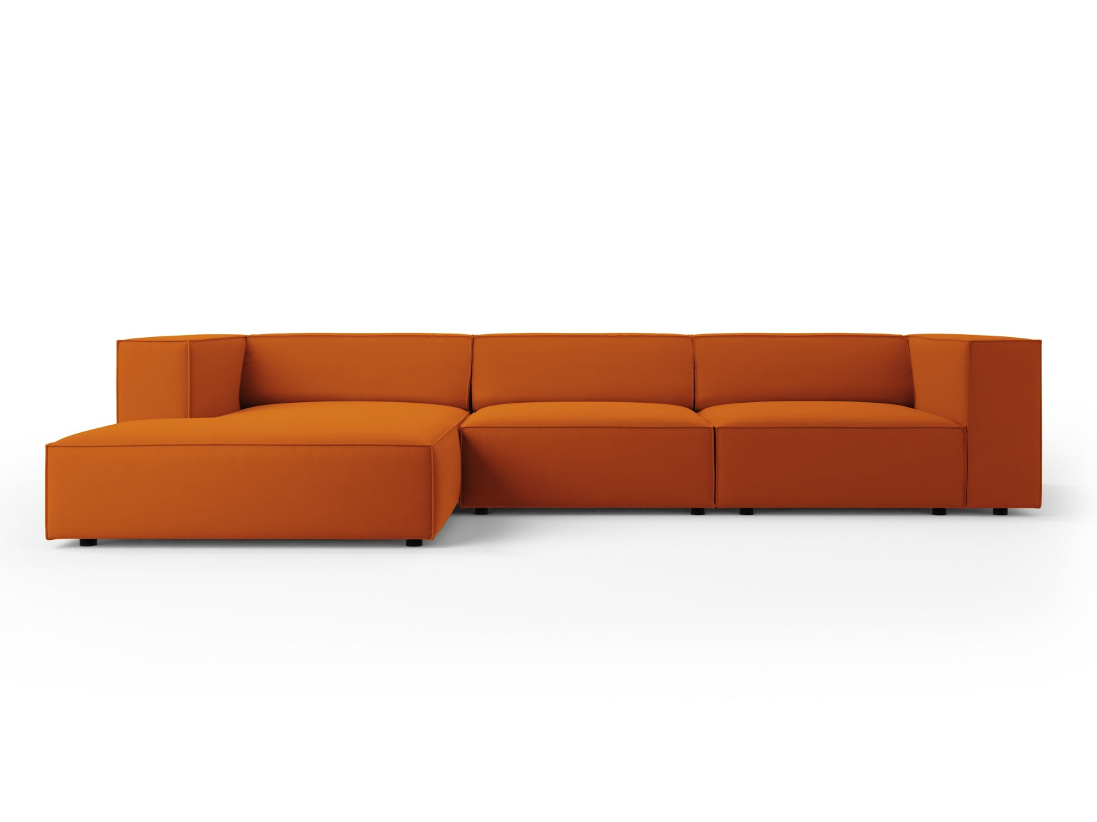 Arendal Velour Ecksofa links 4 Sitzer in Terracotta präsentiert im Onlineshop von KAQTU Design AG. Ecksofa links ist von Cosmopolitan Design