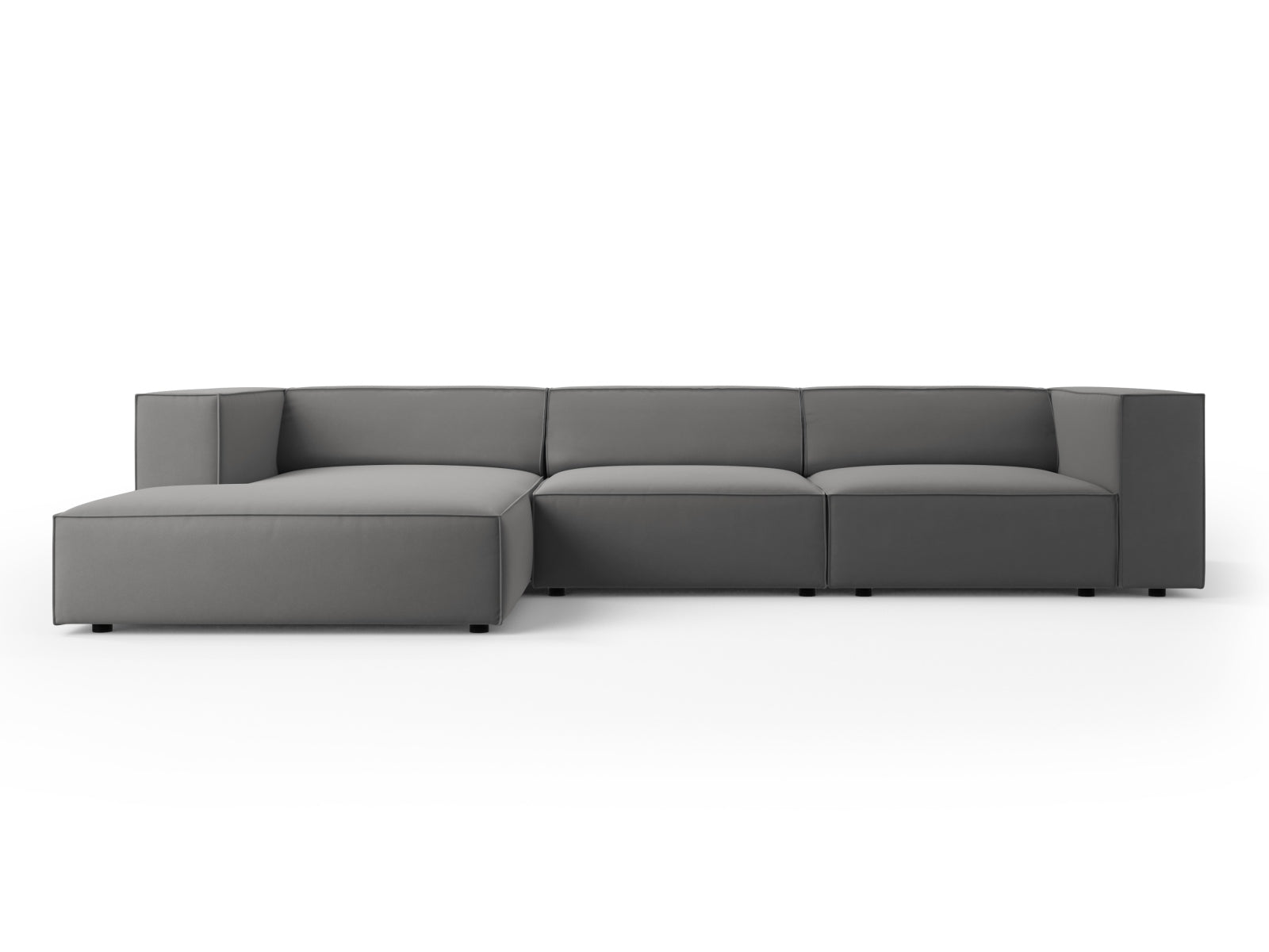 Arendal Velour Ecksofa links 4 Sitzer in Warm grey präsentiert im Onlineshop von KAQTU Design AG. Ecksofa links ist von Cosmopolitan Design