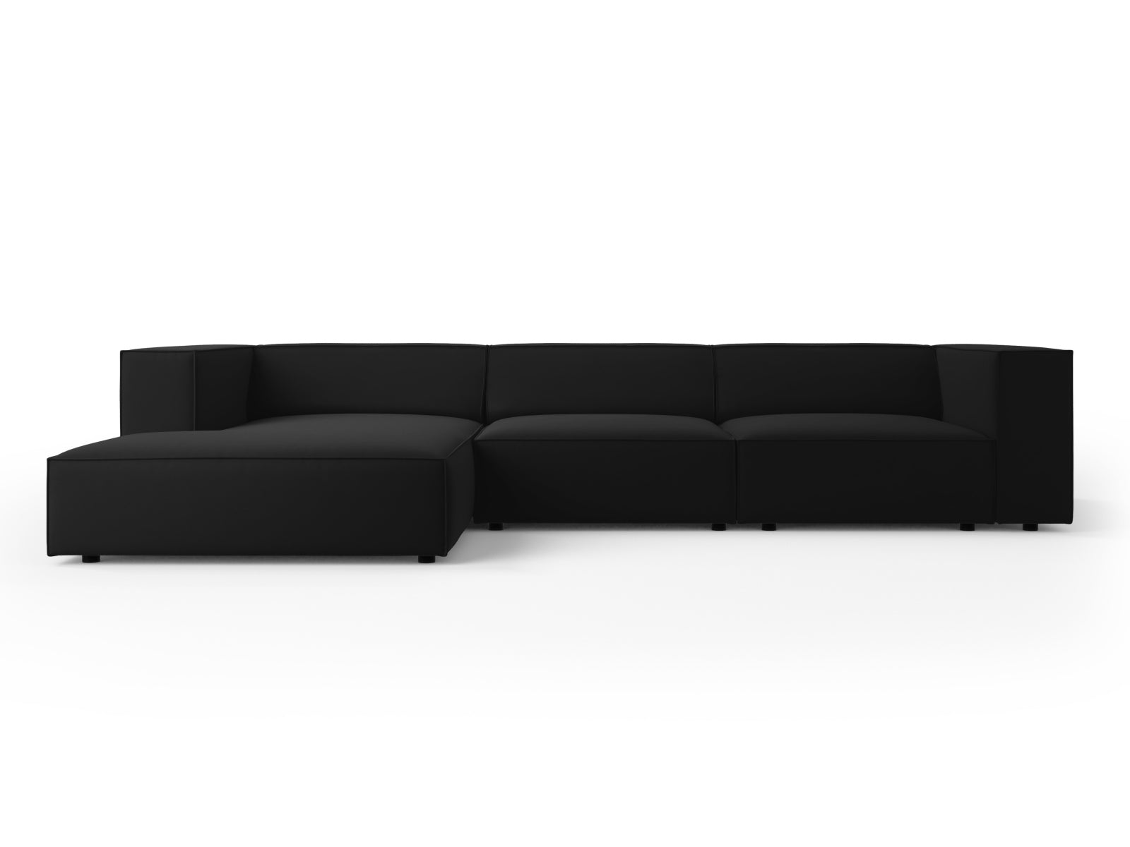 Arendal Velour Ecksofa links 4 Sitzer in Black präsentiert im Onlineshop von KAQTU Design AG. Ecksofa links ist von Cosmopolitan Design
