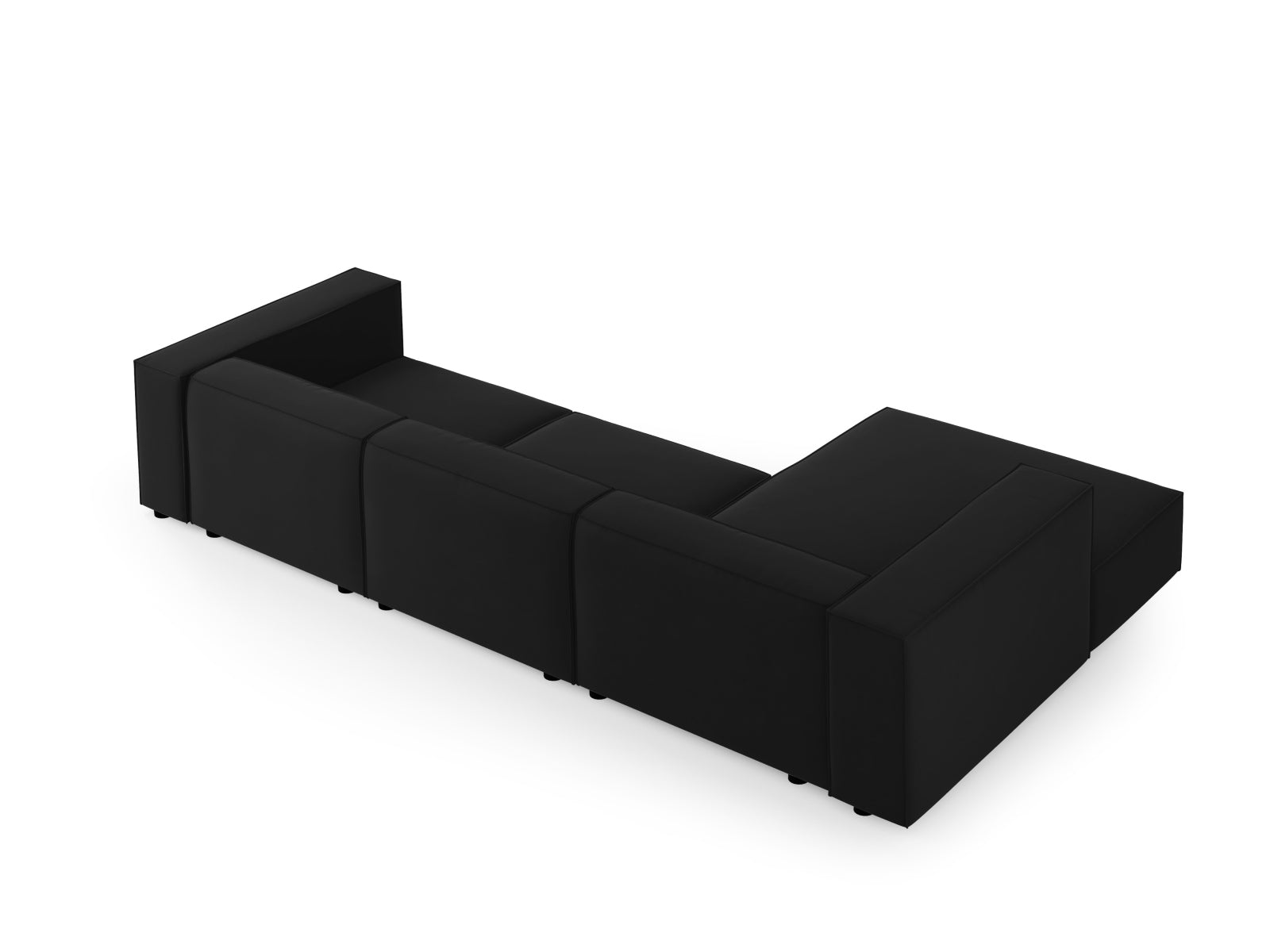 Entdecken Sie das stilvolle Arendal Velour Ecksofa links von Cosmopolitan Design. Ideal für Ihr Wohnzimmer, vereint es modernen Chic und exzellenten Komfort.