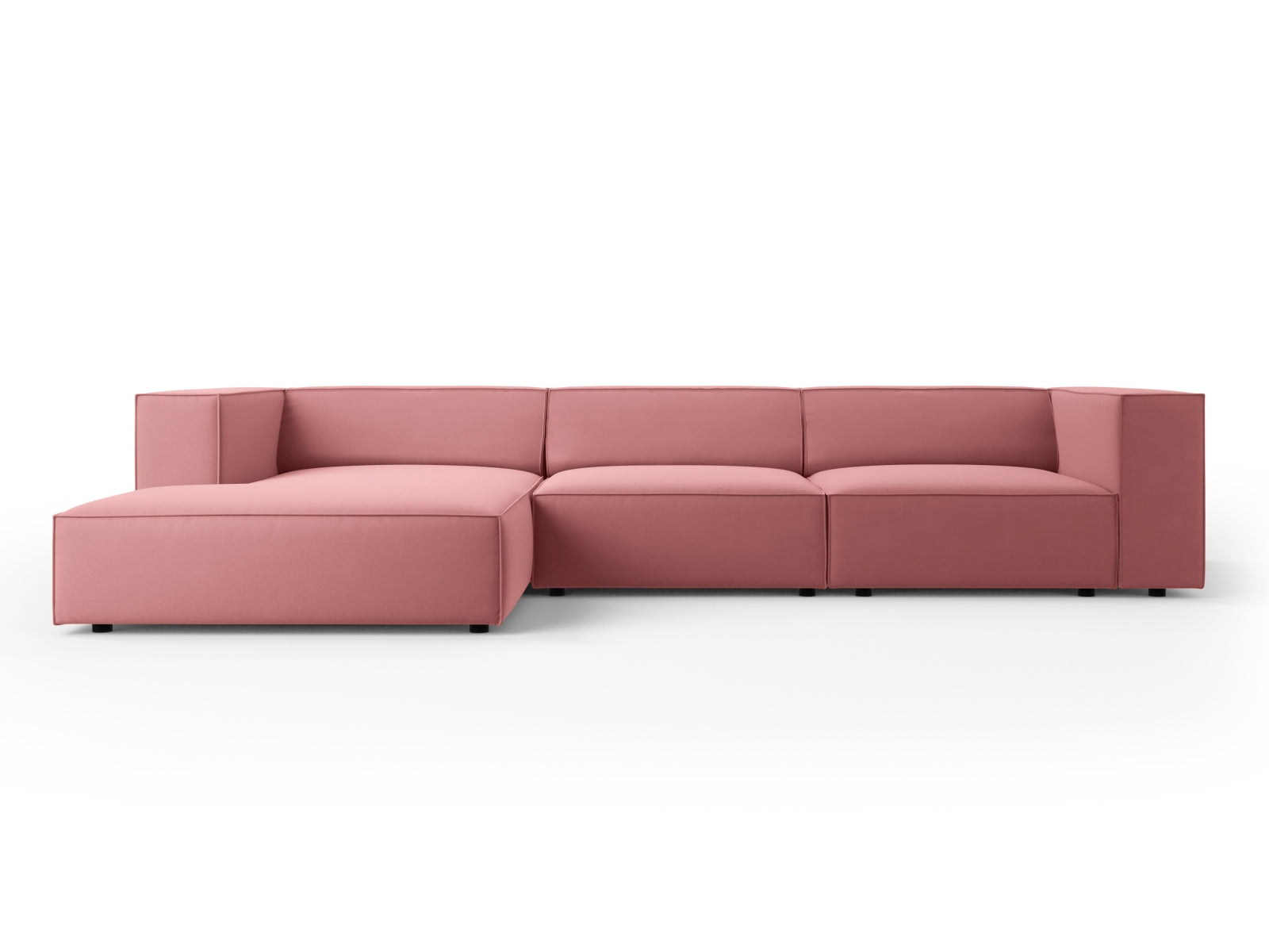 Arendal Velour Ecksofa links 4 Sitzer in Flamingo präsentiert im Onlineshop von KAQTU Design AG. Ecksofa links ist von Cosmopolitan Design