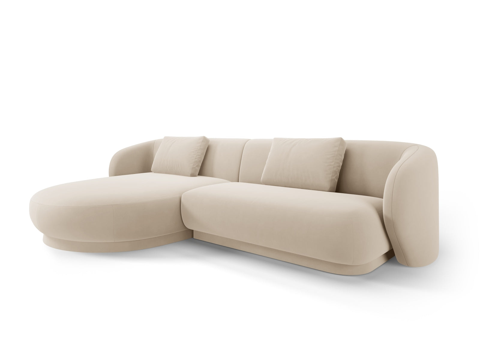 Camden Velour links Ecksofa 4 Sitzer in Beige präsentiert im Onlineshop von KAQTU Design AG. Ecksofa links ist von Cosmopolitan Design