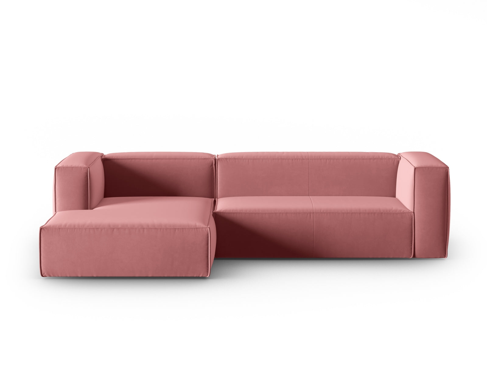 Mackay Velour links Ecksofa 4 Sitzer in Flamingo präsentiert im Onlineshop von KAQTU Design AG. Ecksofa links ist von Cosmopolitan Design