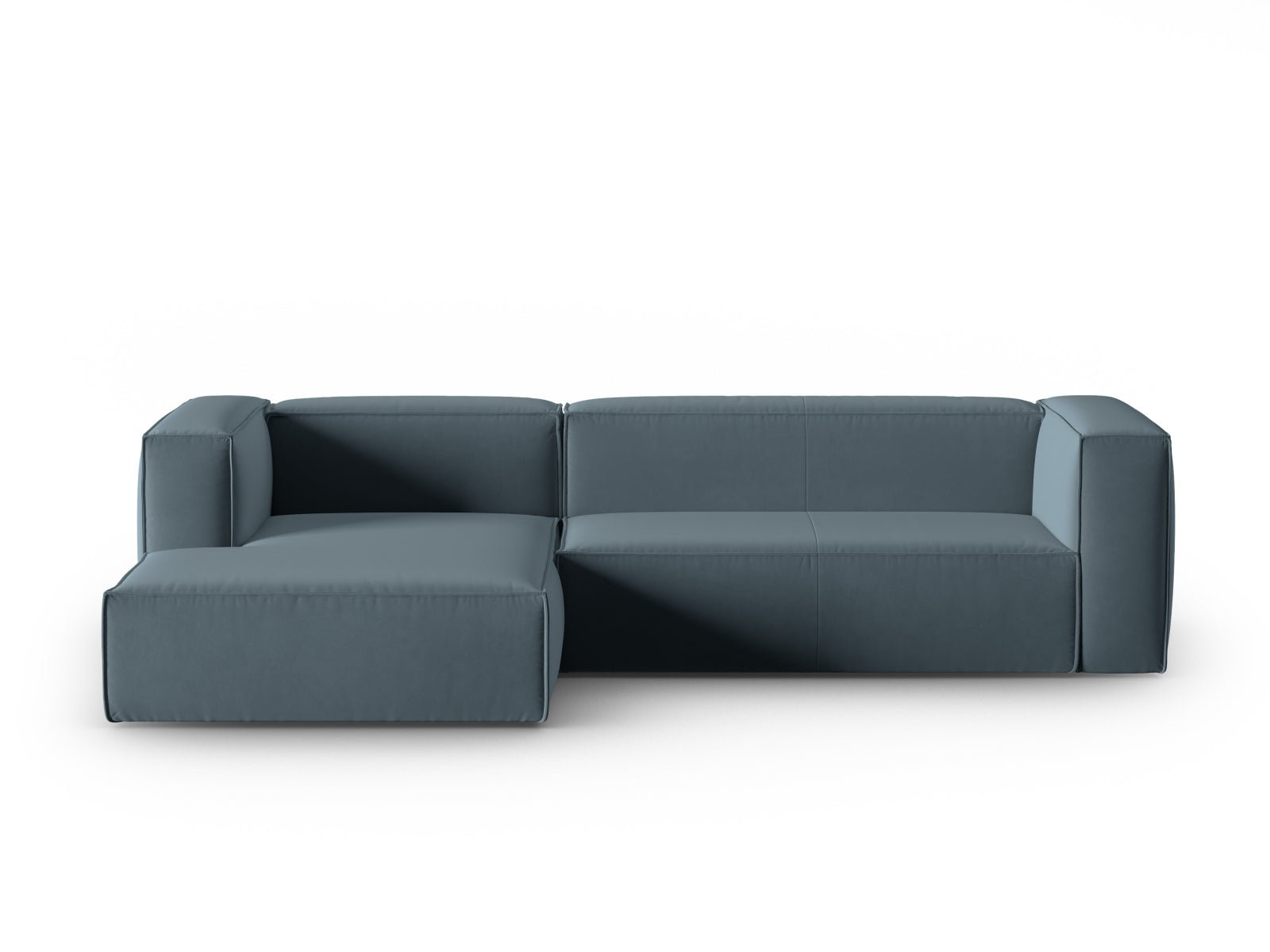 Mackay Velour links Ecksofa 4 Sitzer in Pastel Blue präsentiert im Onlineshop von KAQTU Design AG. Ecksofa links ist von Cosmopolitan Design