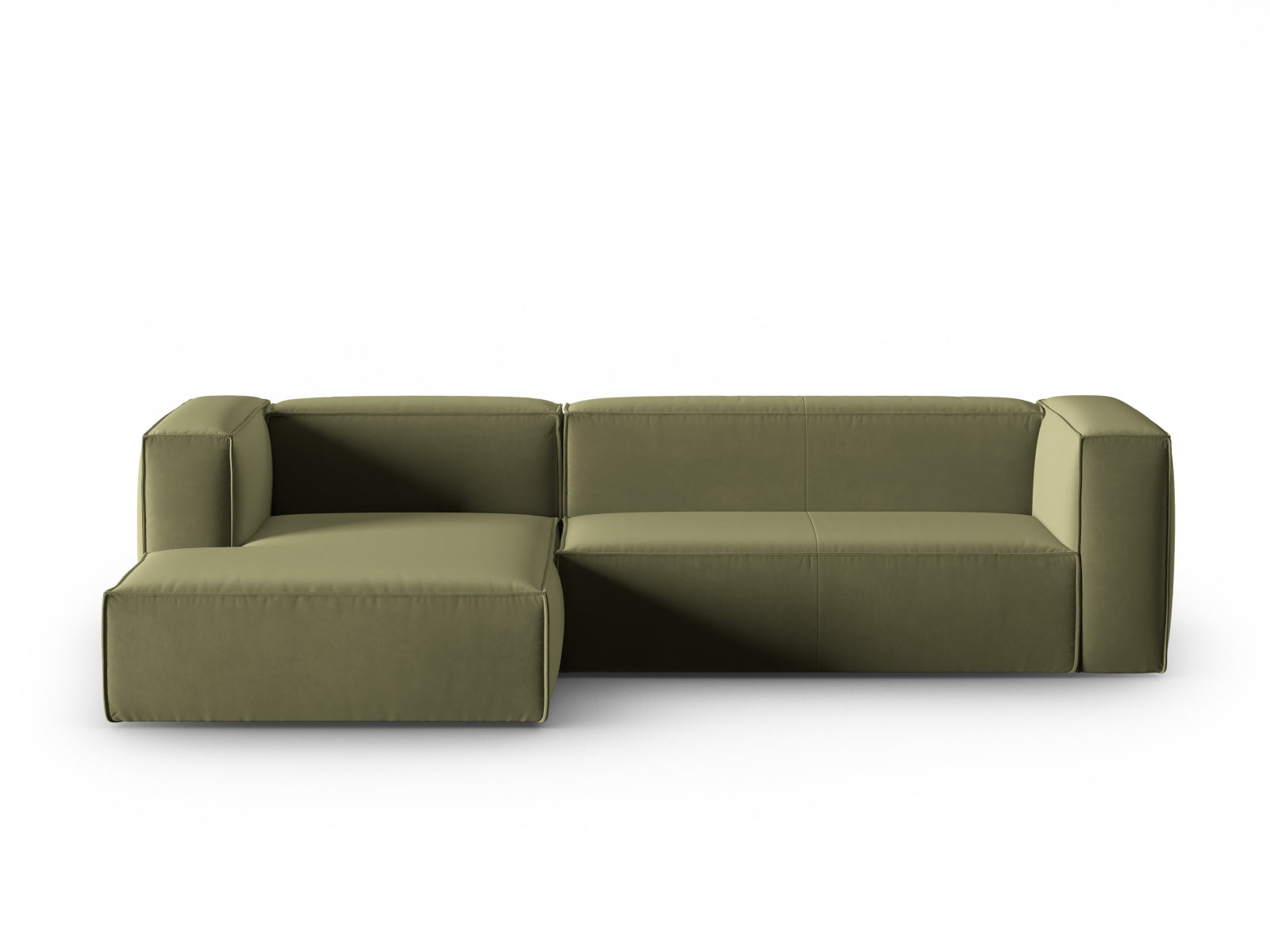 Mackay Velour links Ecksofa 4 Sitzer in Light Green präsentiert im Onlineshop von KAQTU Design AG. Ecksofa links ist von Cosmopolitan Design