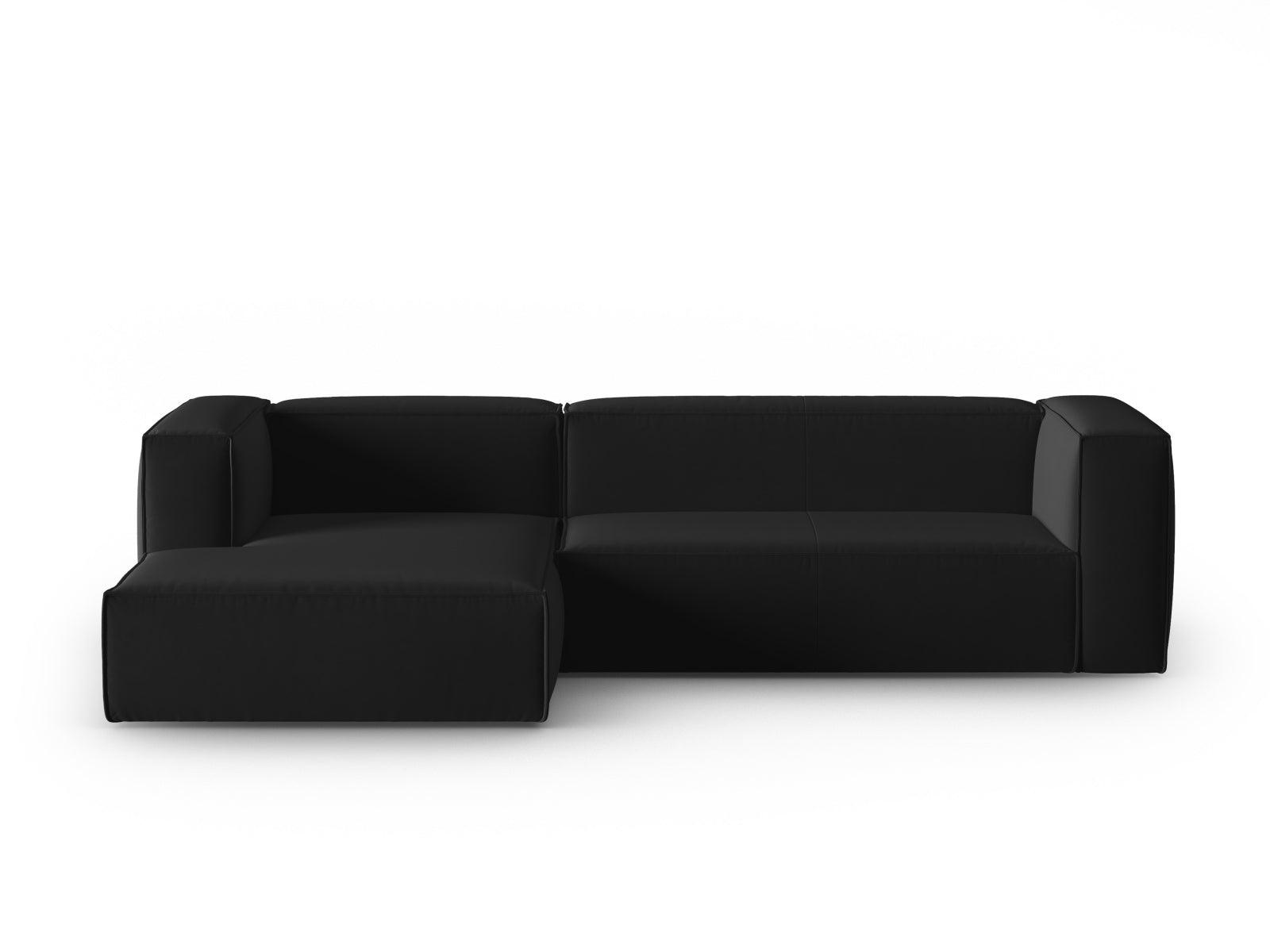 Mackay Velour links Ecksofa 4 Sitzer in Black präsentiert im Onlineshop von KAQTU Design AG. Ecksofa links ist von Cosmopolitan Design
