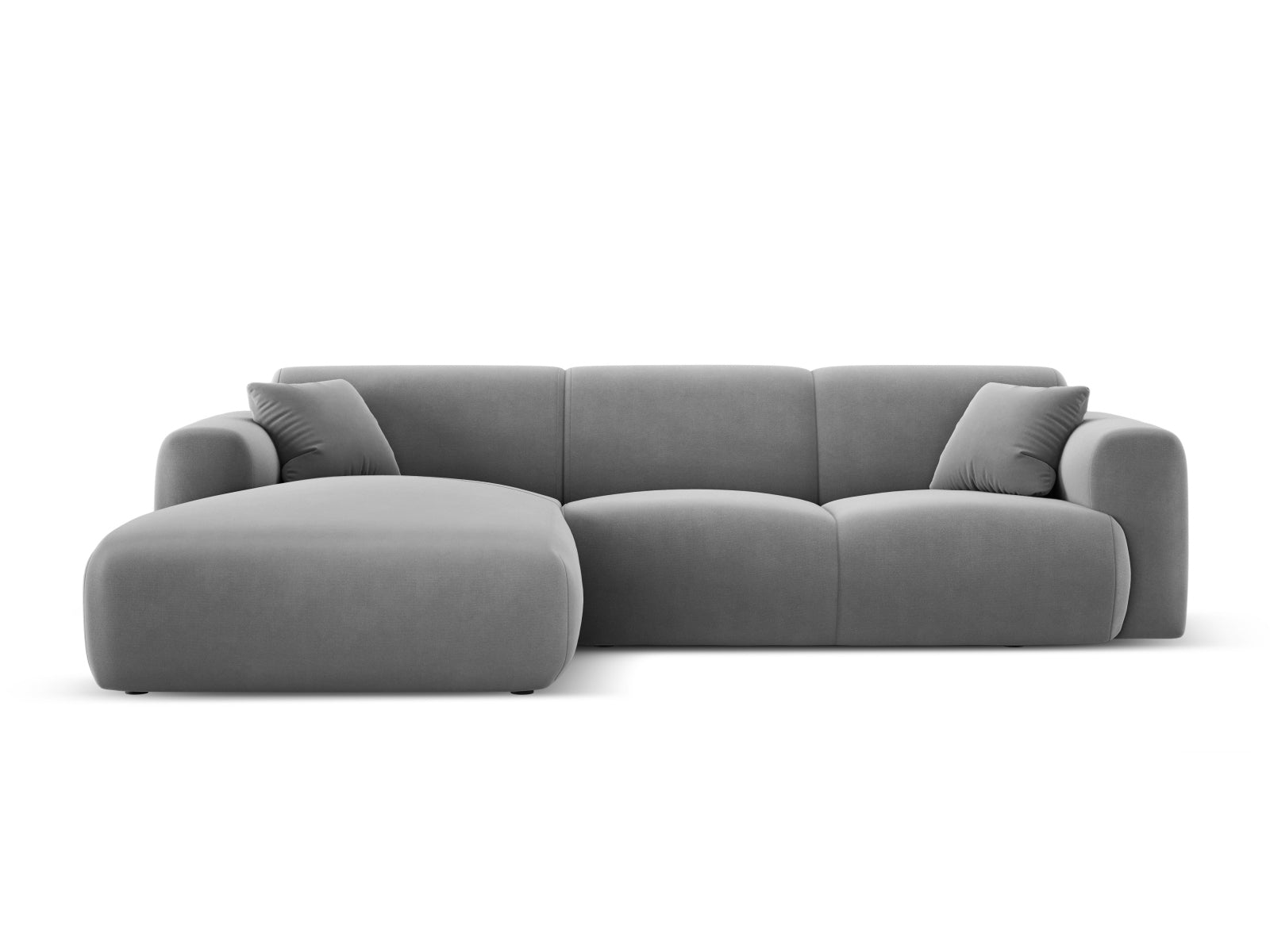 Nolio Velour Ecksofa links 4 Sitzer 170cm in Light Grey präsentiert im Onlineshop von KAQTU Design AG. Ecksofa links ist von Cosmopolitan Design