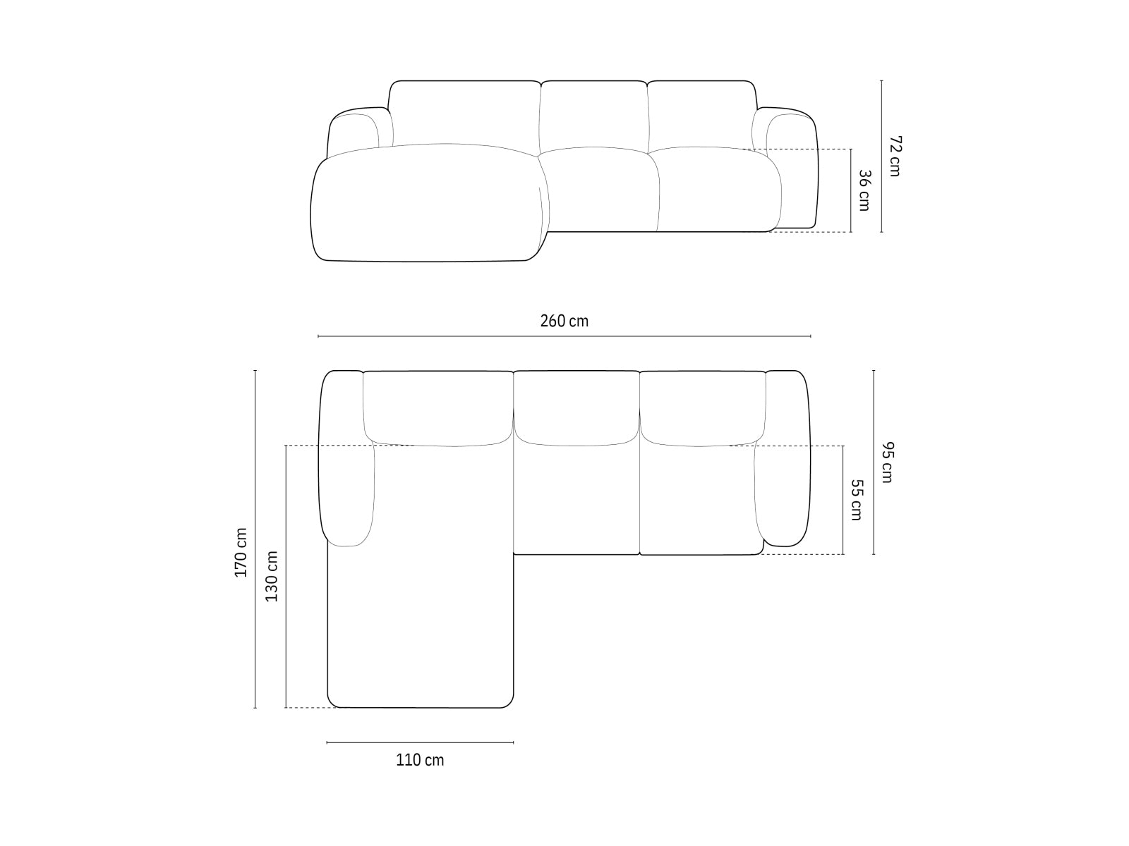 Entdecken Sie das stilvolle Nolio Velour Ecksofa links von Cosmopolitan Design. Dieses 4-Sitzer Sofa (170 cm) vereint Komfort und zeitgemässes Design.
