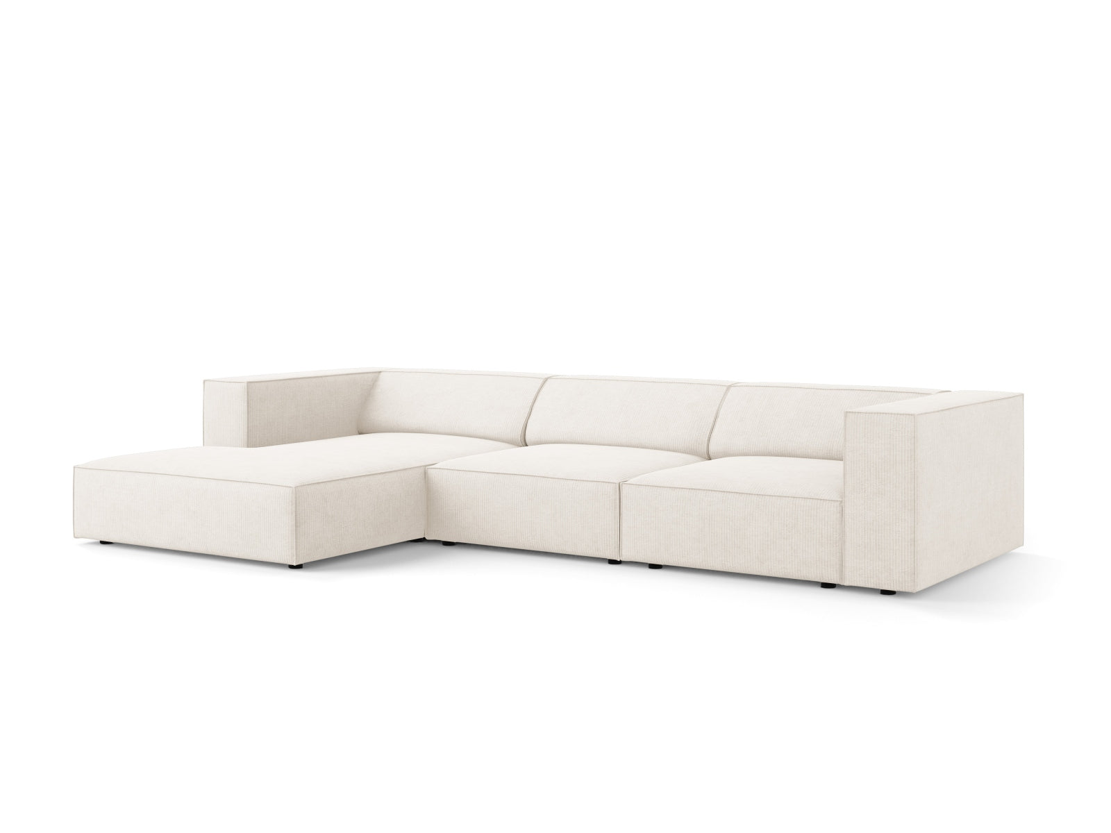 Elegantes Arendal Ecksofa links in Ivory-Brave Me, ideal für stilvolle Wohnräume. Komfort und modernes Design vereint von Cosmopolitan Design.