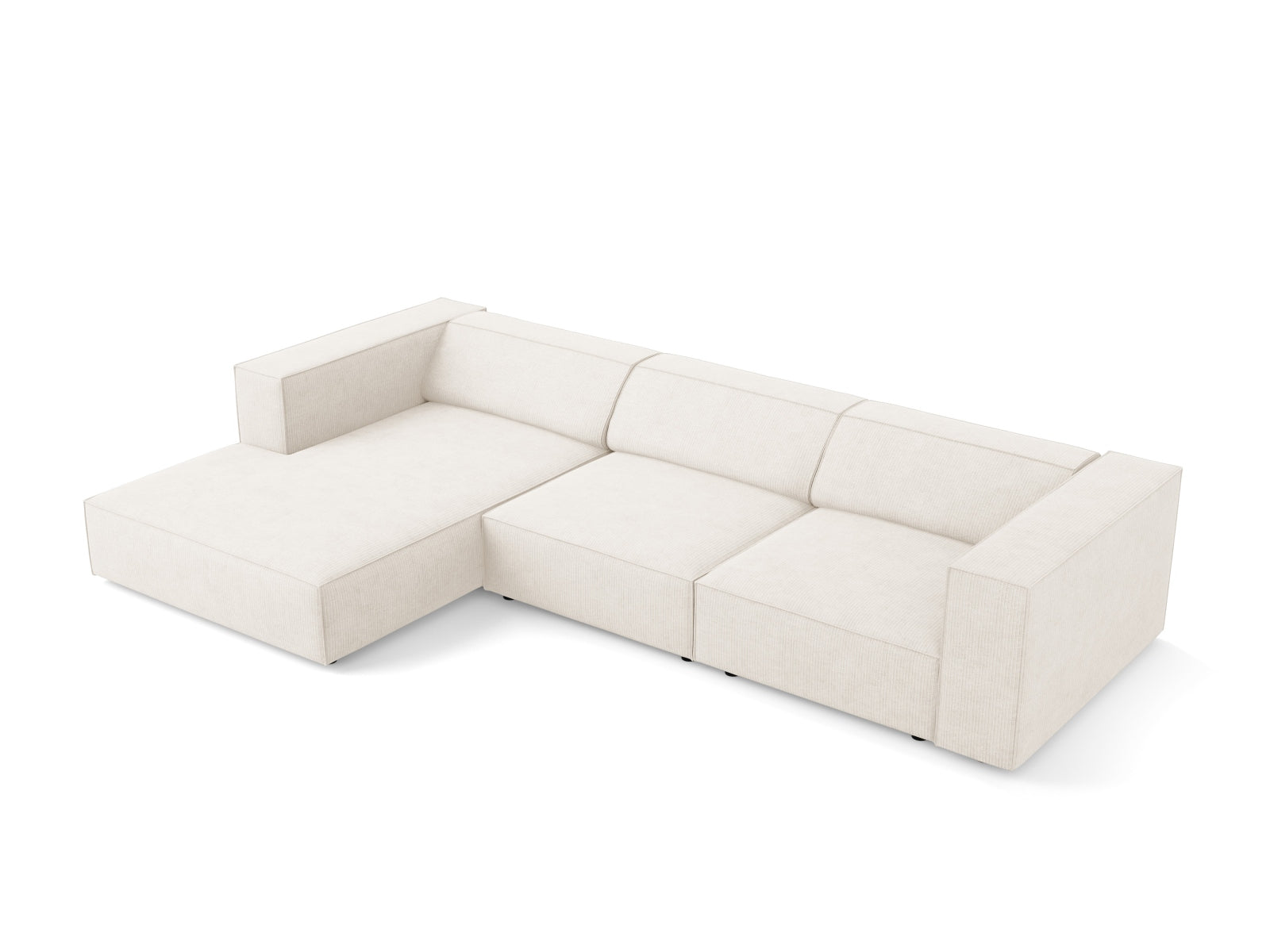 Elegantes Arendal Ecksofa links in Ivory-Brave Me, ideal für stilvolle Wohnräume. Hoher Sitzkomfort und modernes Design von Cosmopolitan Design.