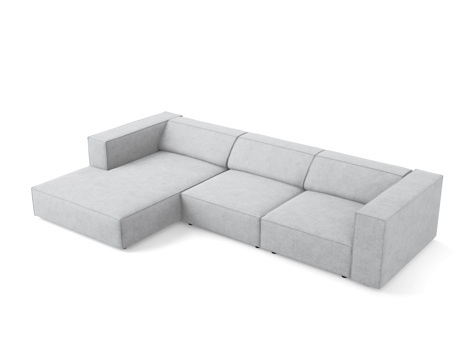 Elegantes Arendal Ecksofa links in stilvollem Grau, ideal für entspannte Abende. Geräumiges 4-Sitzer Sofa von Cosmopolitan Design.