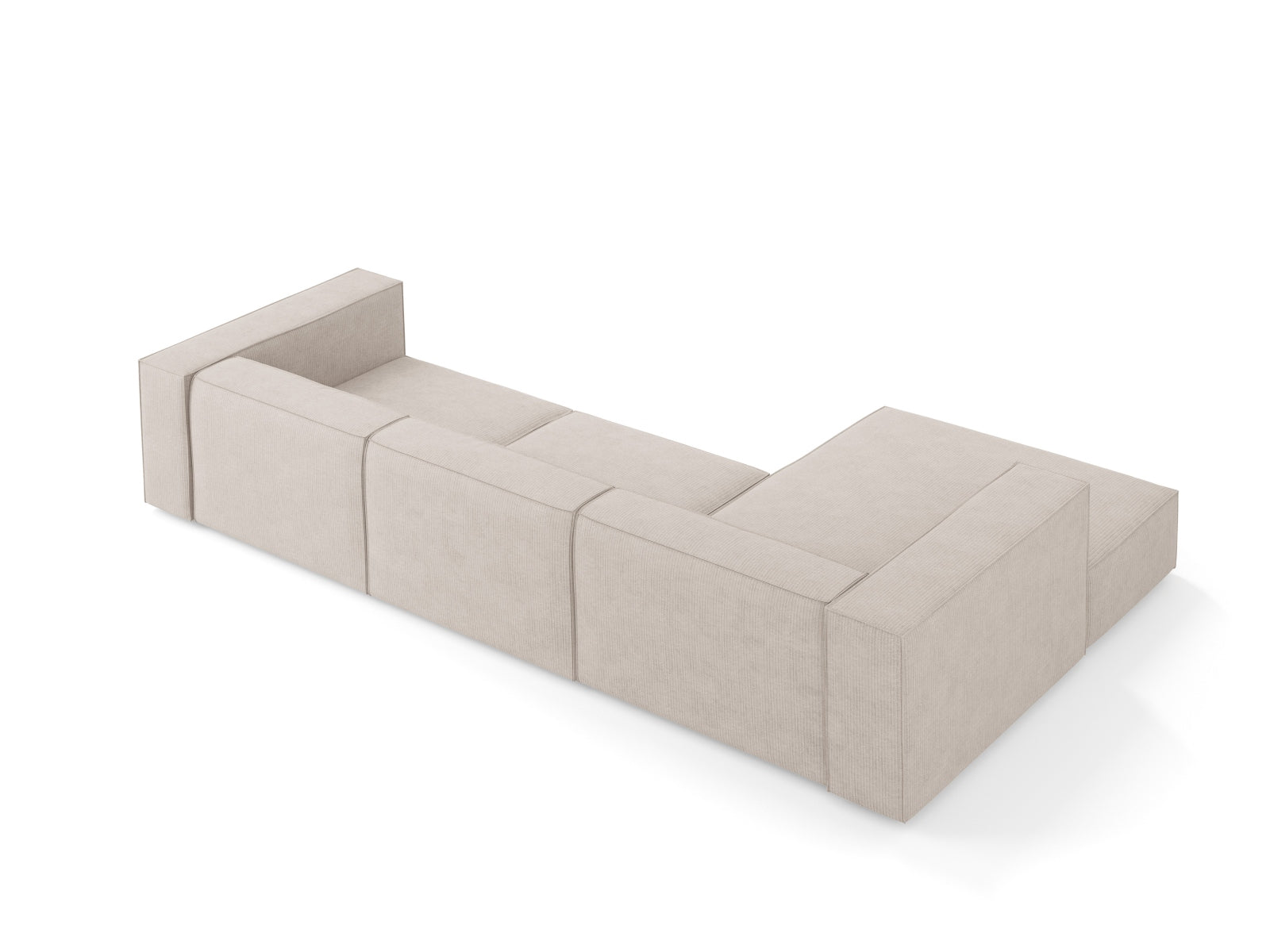Modernes Arendal Ecksofa links in edlem Dunkelbeige, perfekt für stilvolle Wohnzimmer. Geräumiges 4-Sitzer Sofa von Cosmopolitan Design.
